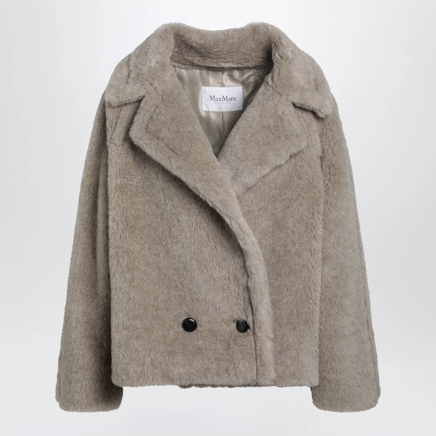 Max Mara Sand-coloured Teddy coat in alpaca and cashmere