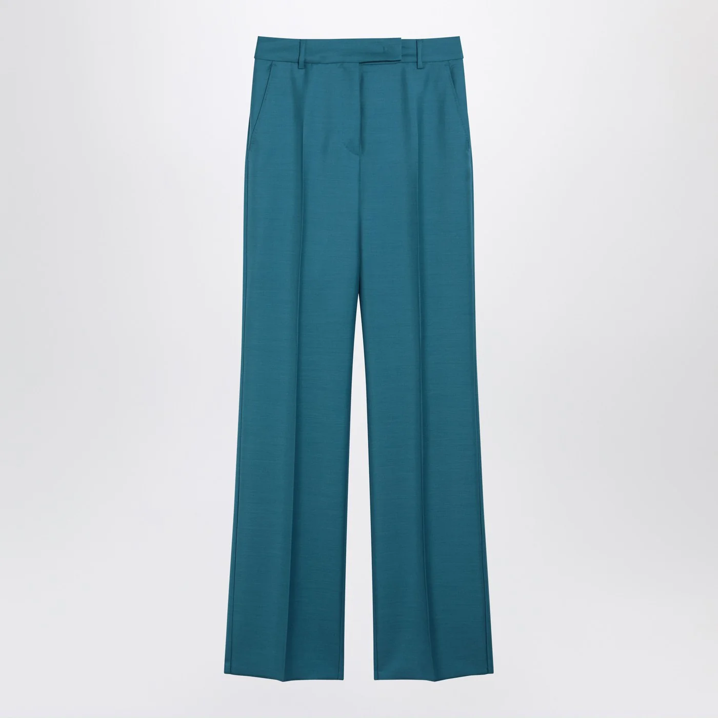 Max Mara Turquoise wool and silk-blend trousers