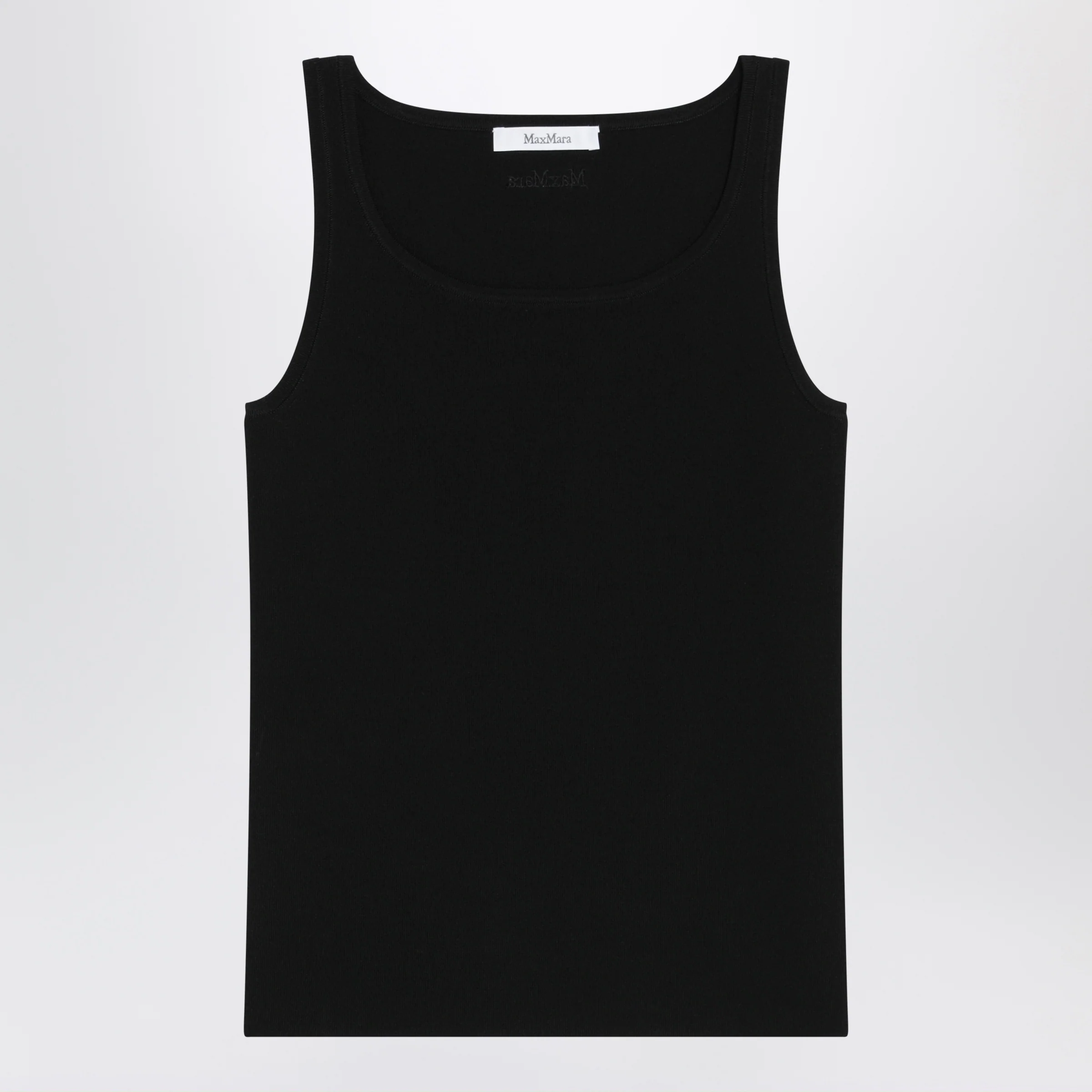 Max Mara Sleeveless viscose crêpe knit top in black