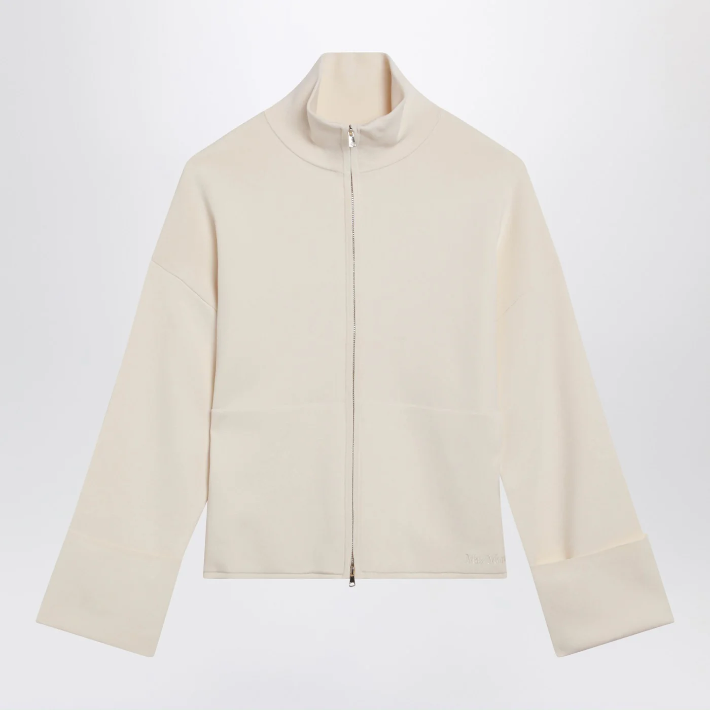 Max Mara Ivory viscose-blend zip-up sweatshirt