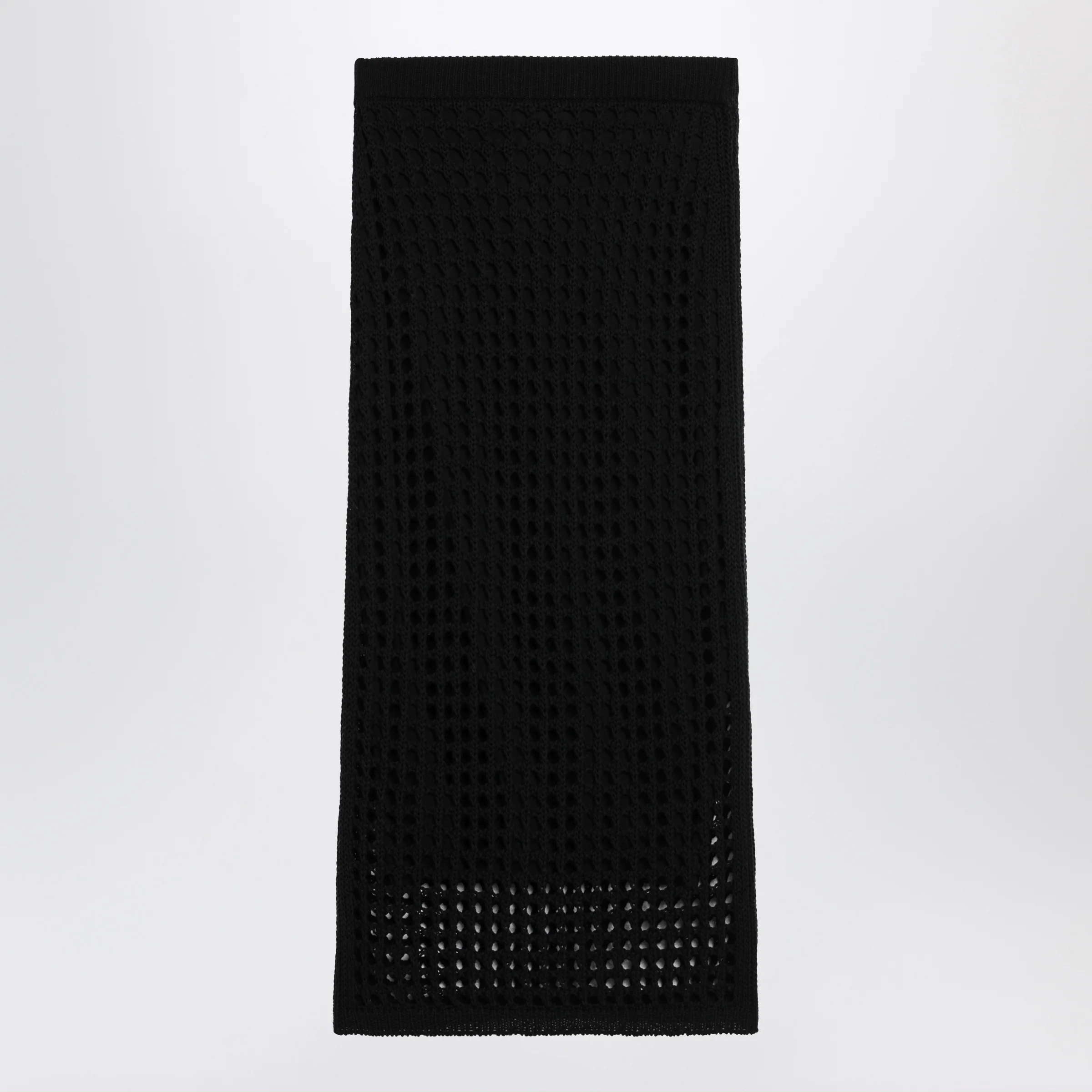 Max Mara Long sheer net cotton skirt in black