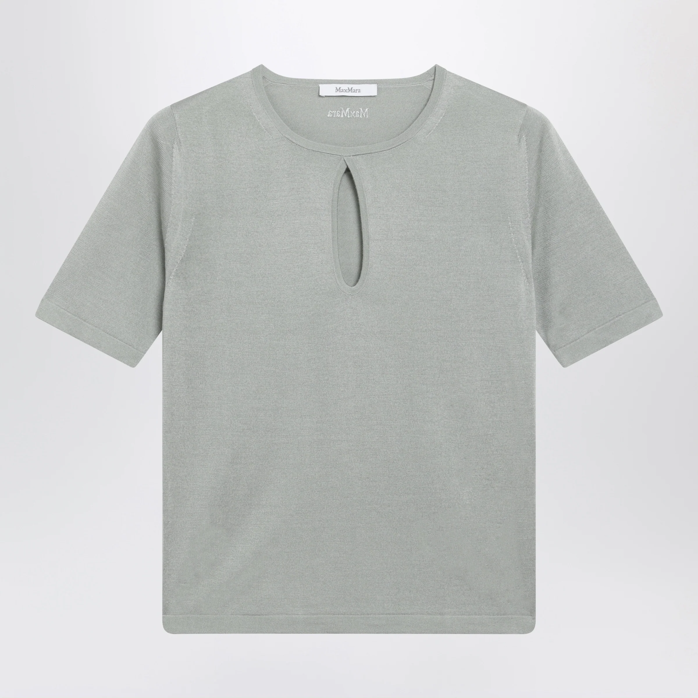 Max Mara Crewneck sweater in pastel green silk and cashmere