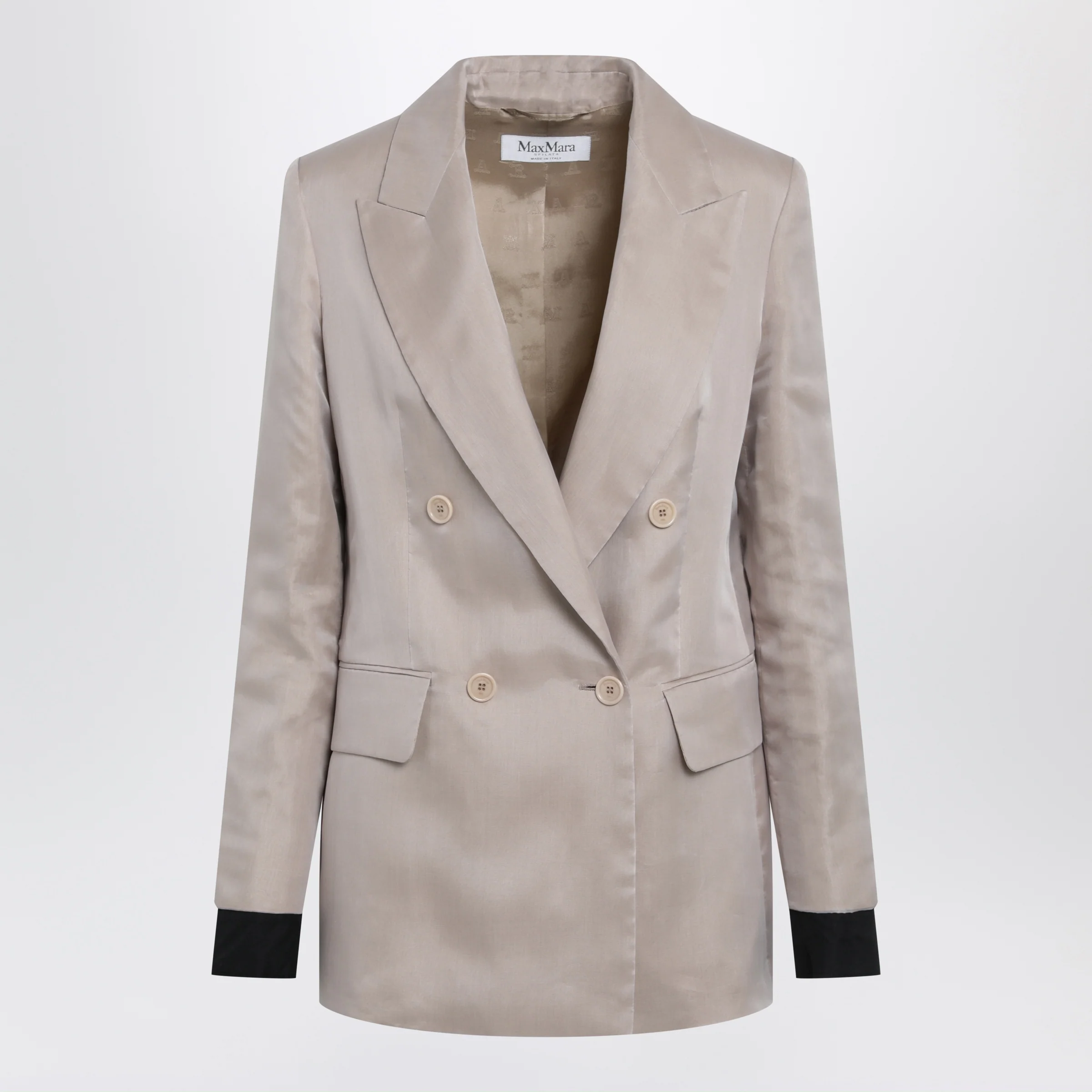 Max Mara Oversized linen and organza blazer in pink