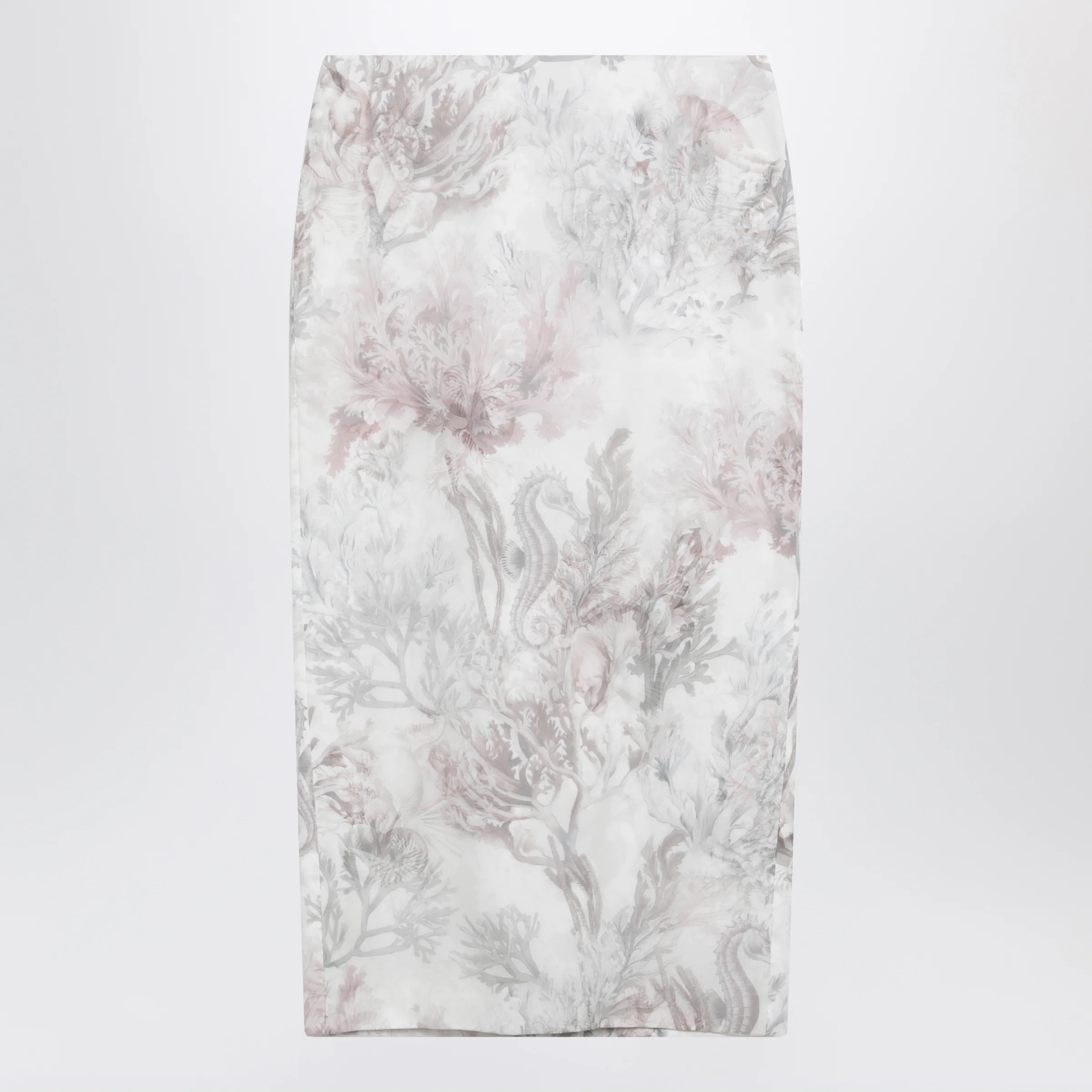 Max Mara Pencil skirt in printed gabardine and organza