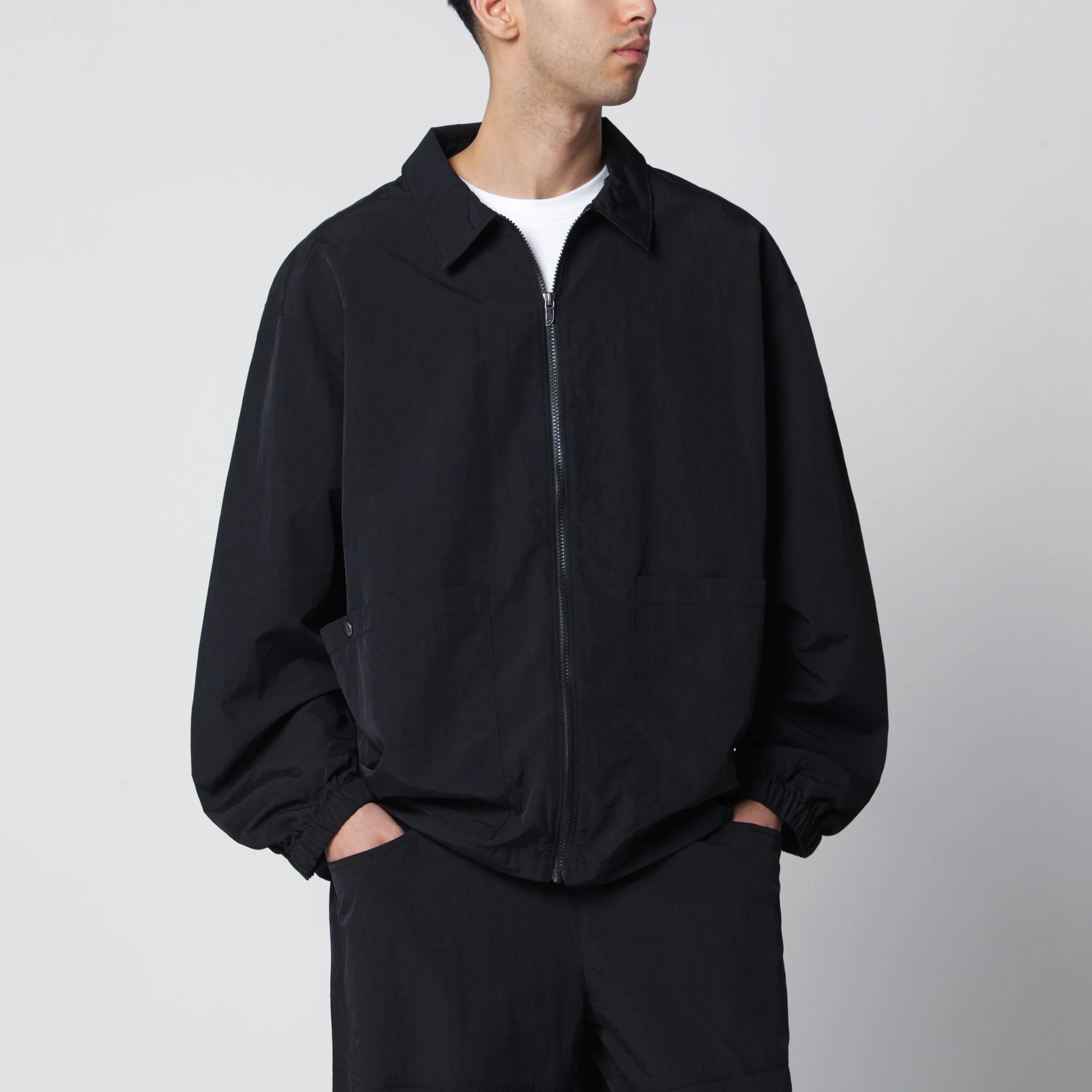 The North Face Black zip-up nylon jacket