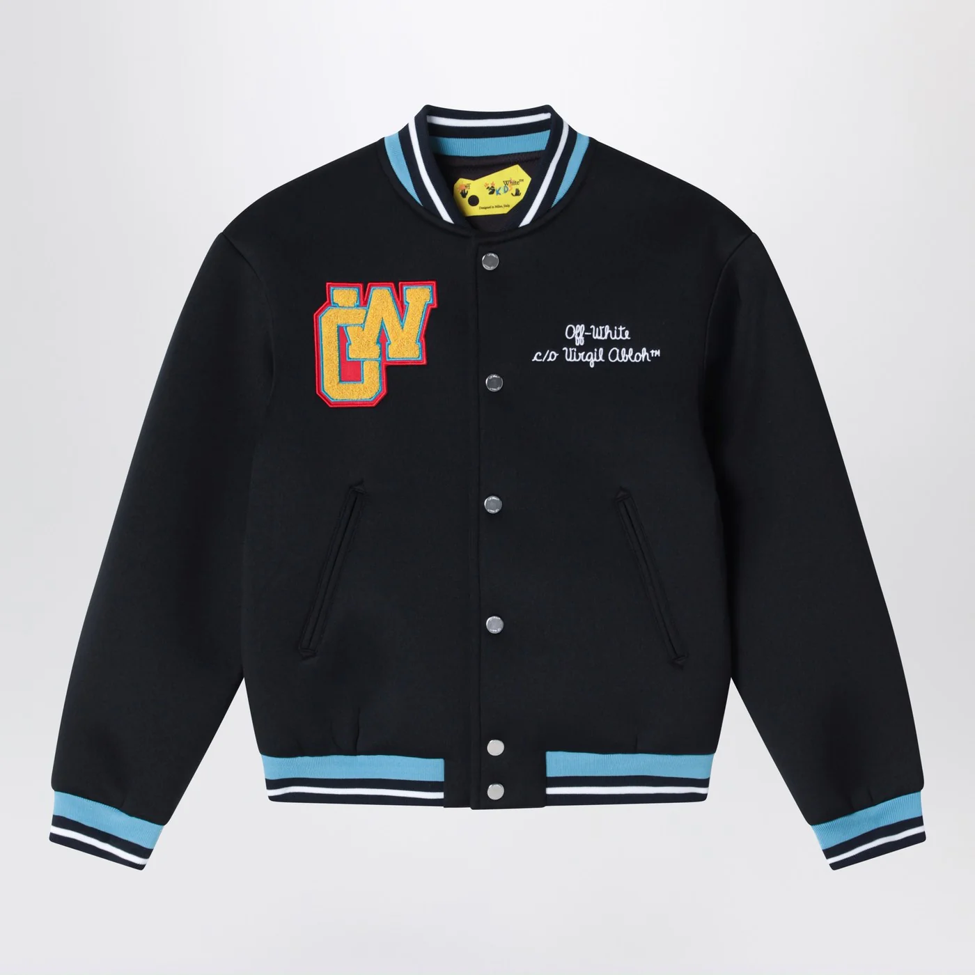Off-White™ Black bomber jacket with logo embroidery