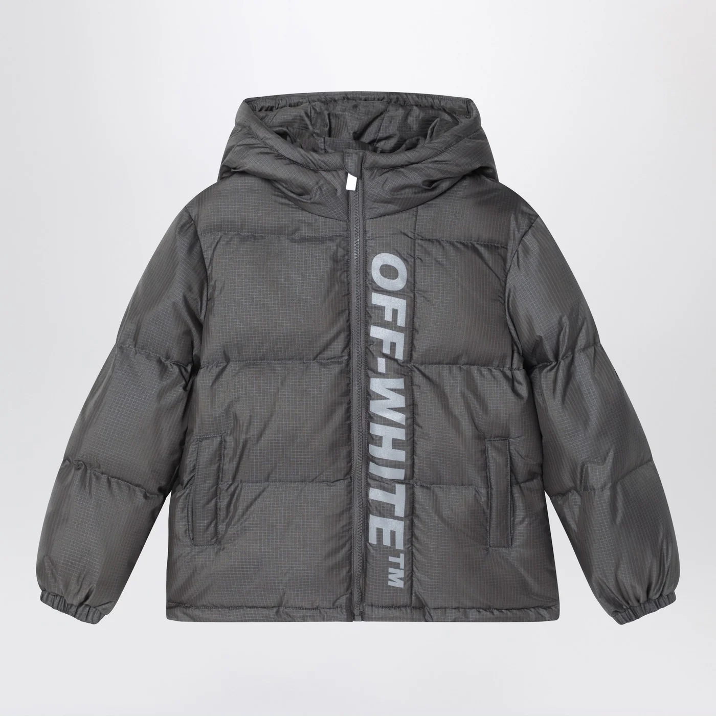 Off-White™ Dark gray Ripstop nylon puffer jacket