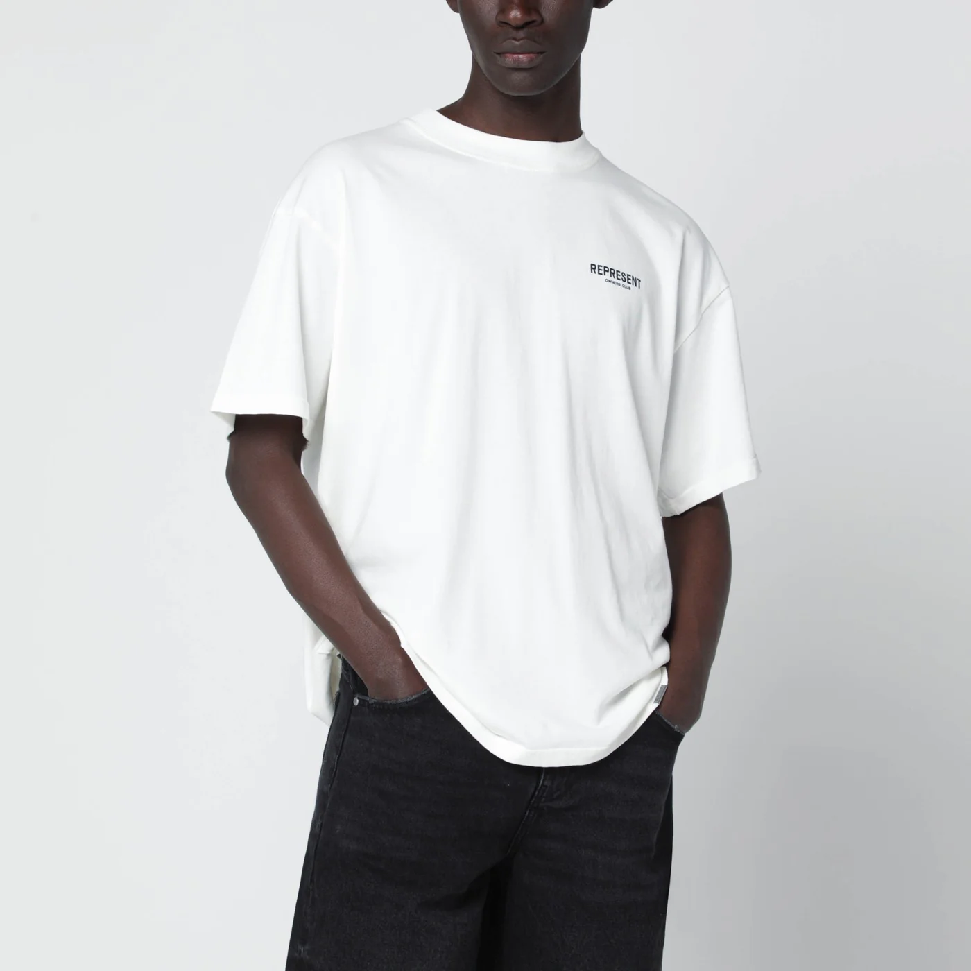 Represent White cotton T-shirt with logo