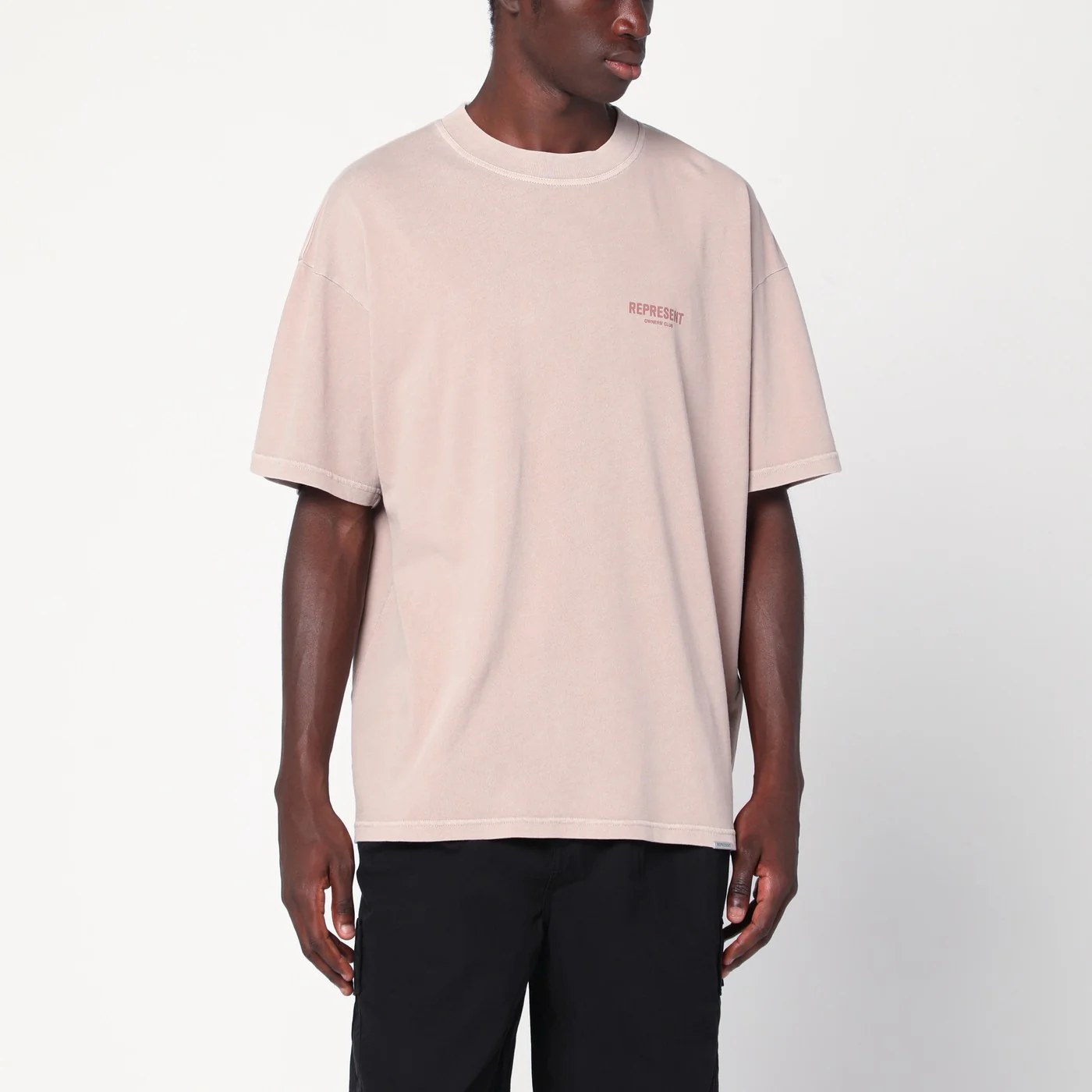 Represent Dusty mauve cotton T-shirt with logo