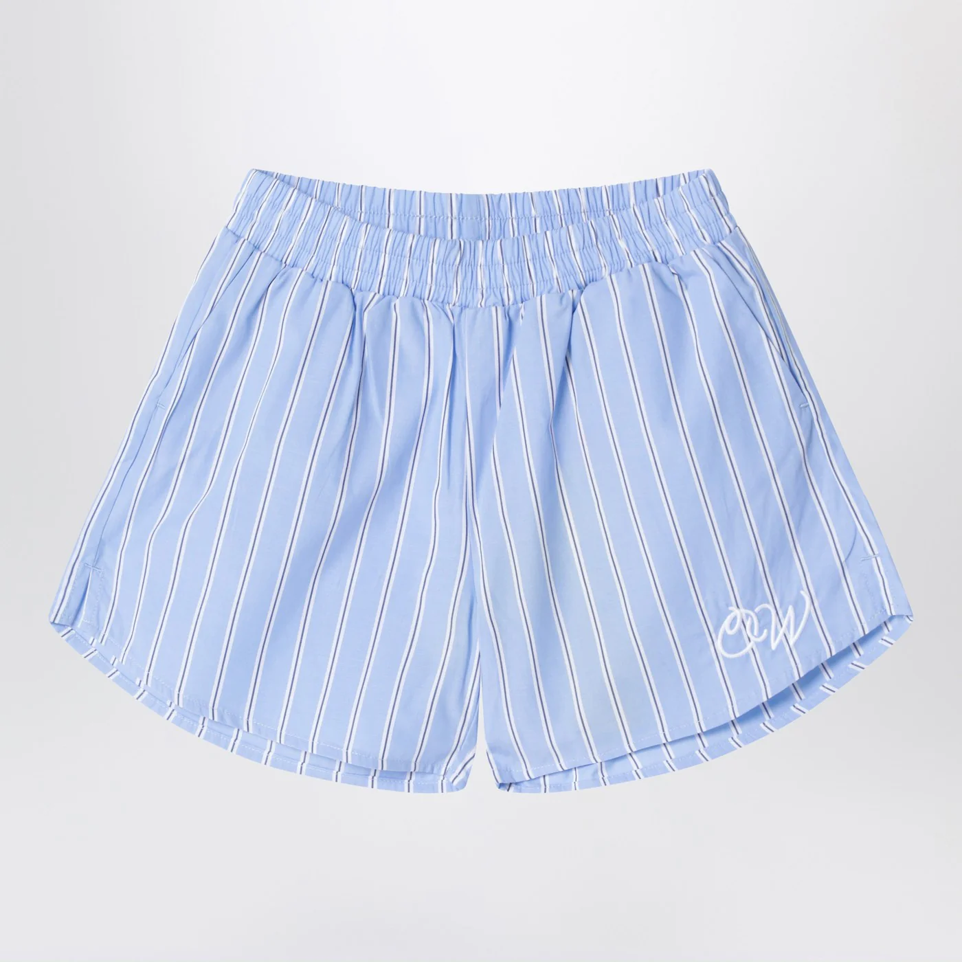Off-White™ Light blue striped cotton Shorts