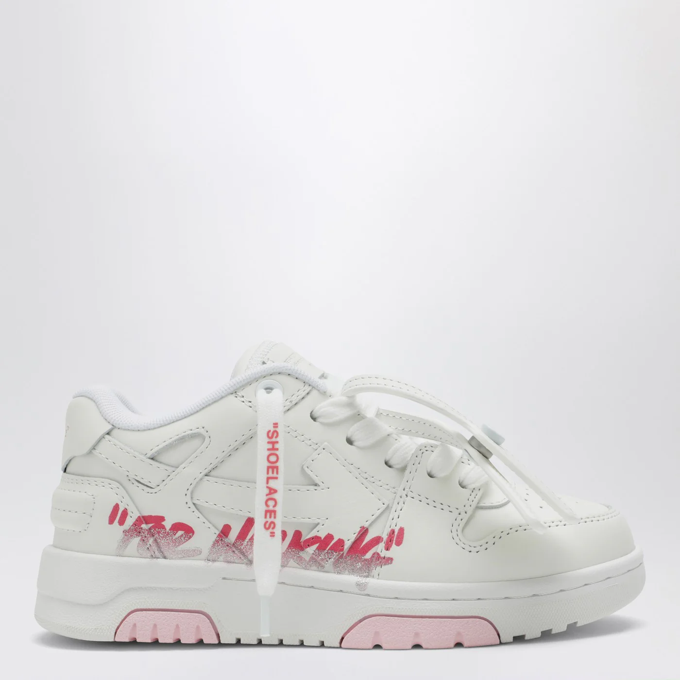 Off-White™ White/pink Out Of Office sneakers with For Walking print