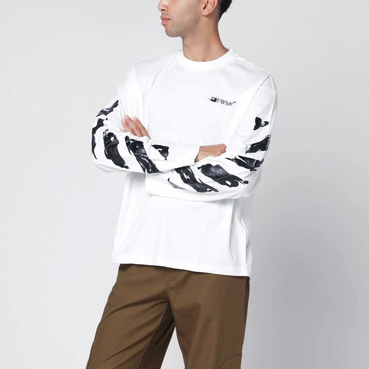 Off-White™ White long-sleeved T-shirt with logo