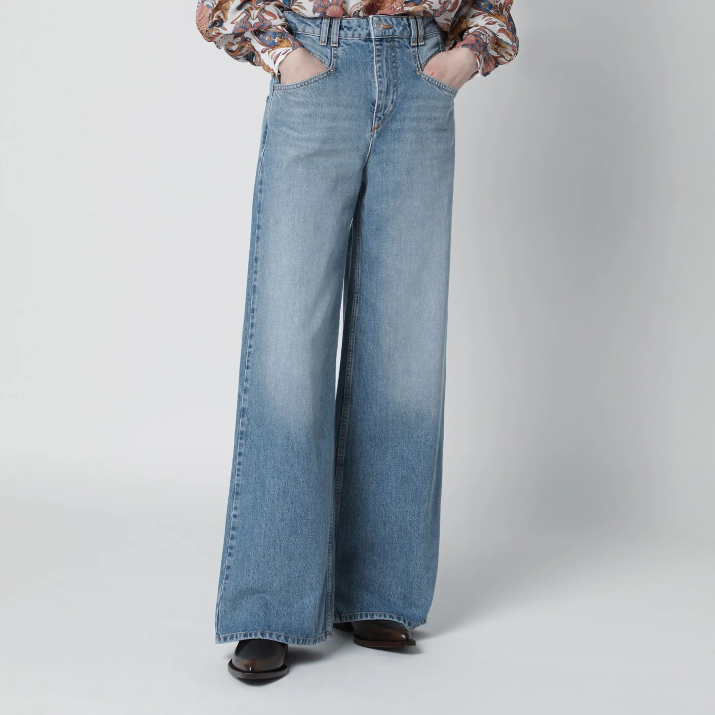 ISABEL MARANT Light blue Lemony wide-leg jeans