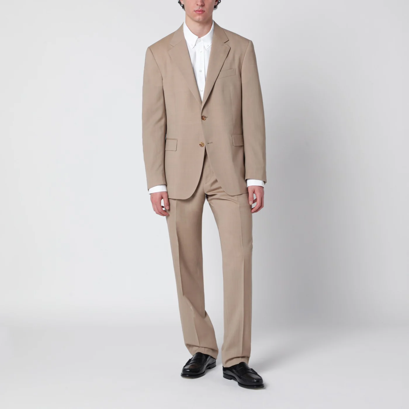 Lardini Beige single-breasted linen suit