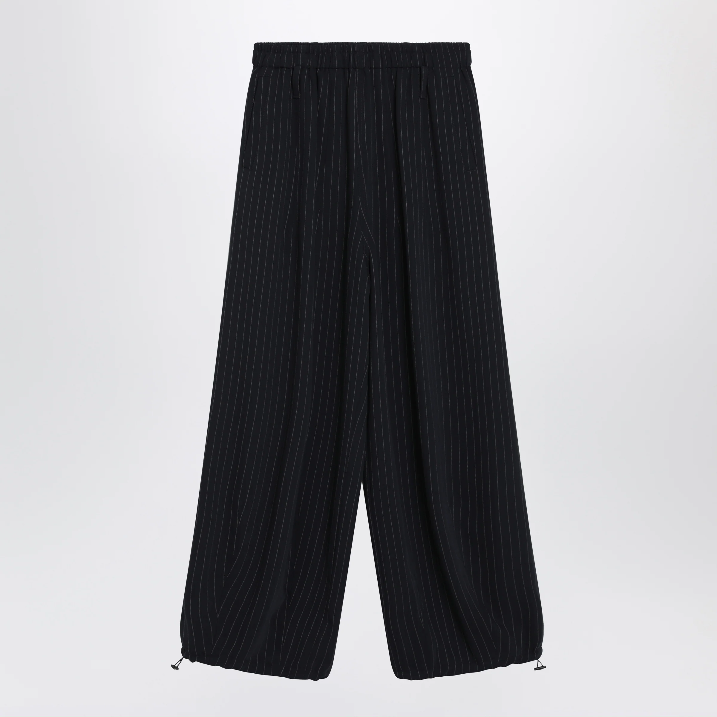 The Frankie Shop Oakdale track pants in polyester navy/white pinstripe
