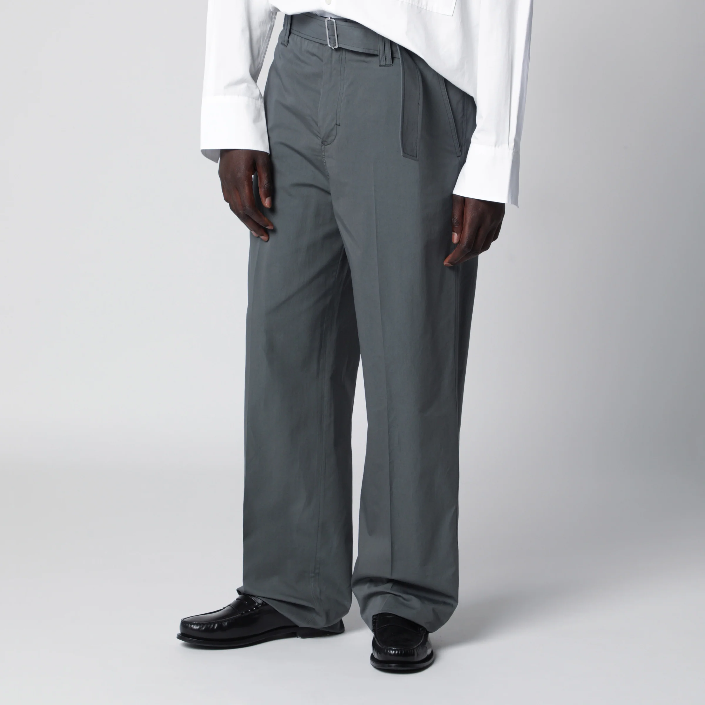 Lardini Grey cotton and silk trousers