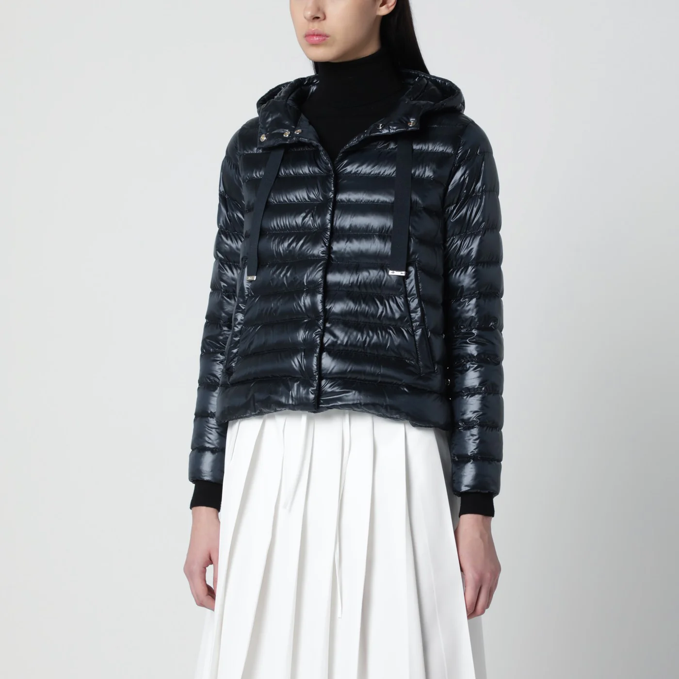 HERNO Navy blue ultralight nylon puffer jacket