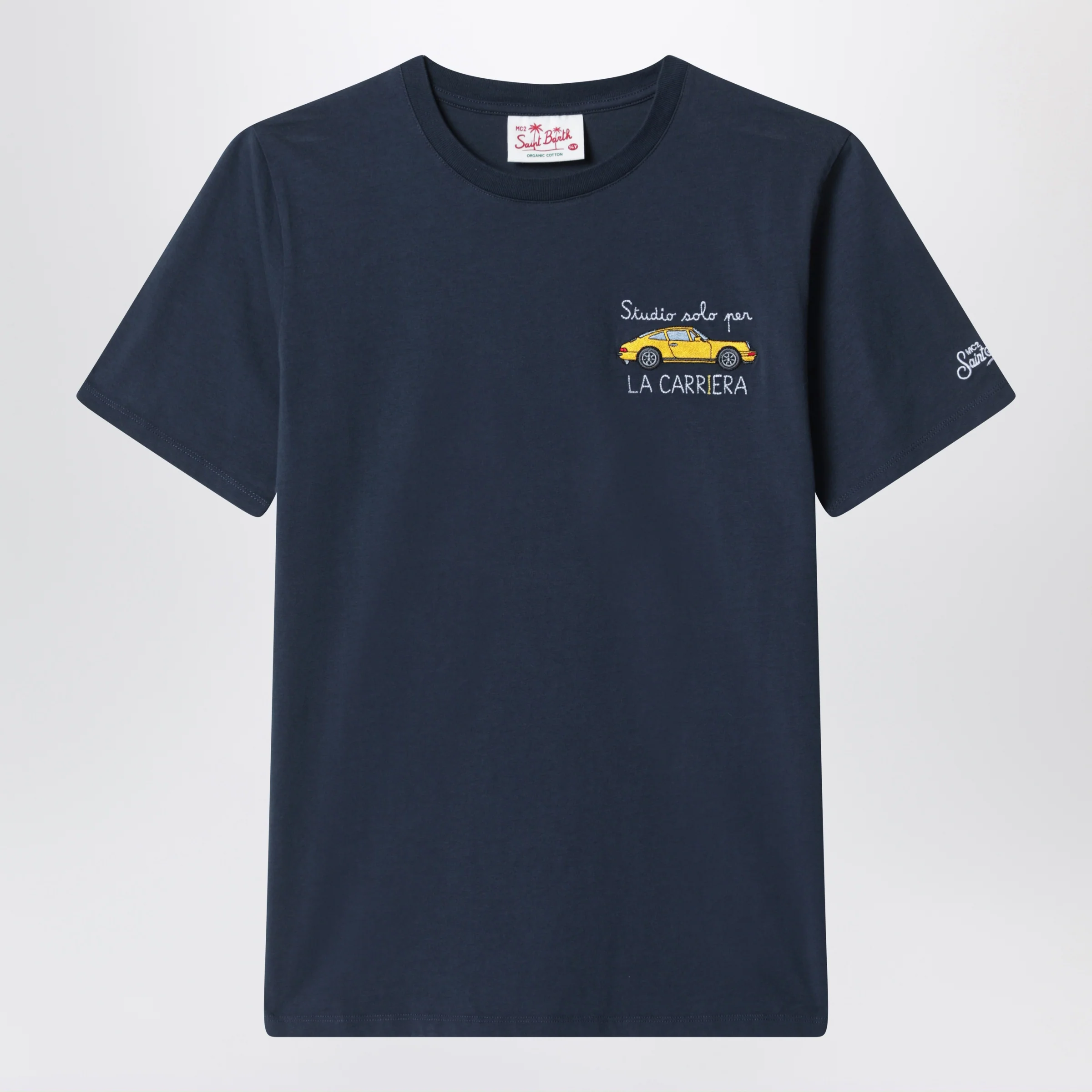 MC2 Saint Barth Blue T-shirt with car embroidery
