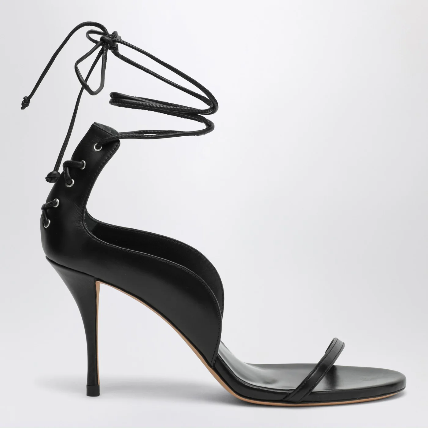 Jude Issa black leather sandals
