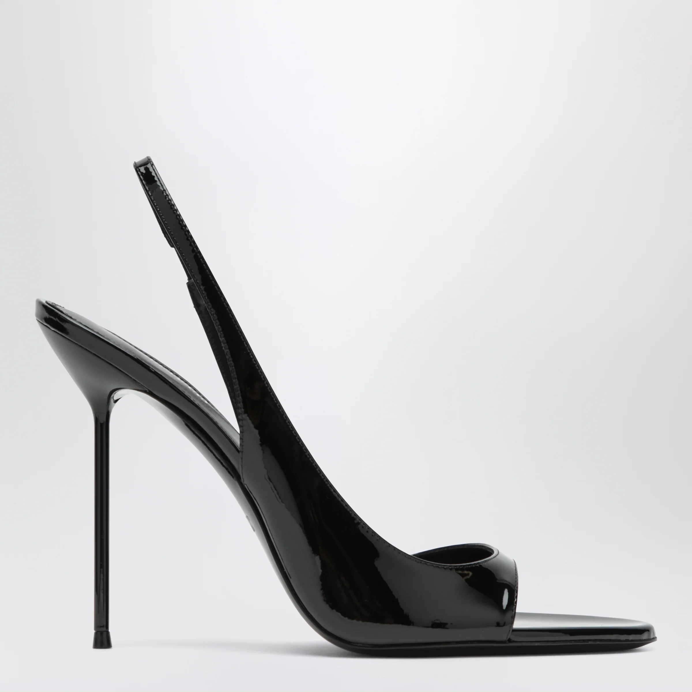 Paris Texas Black patent slingback sandals
