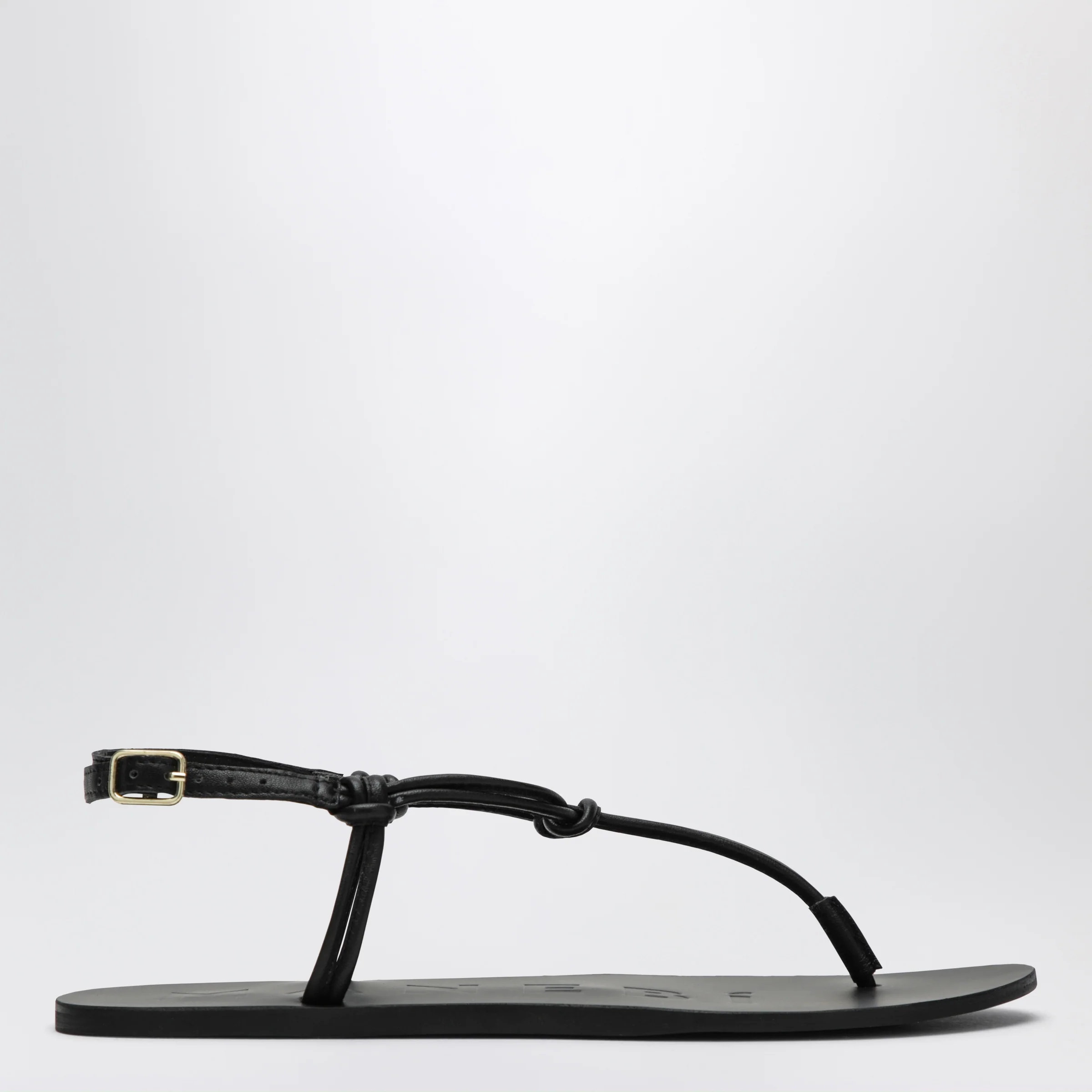 Manebí Black leather flip-flops