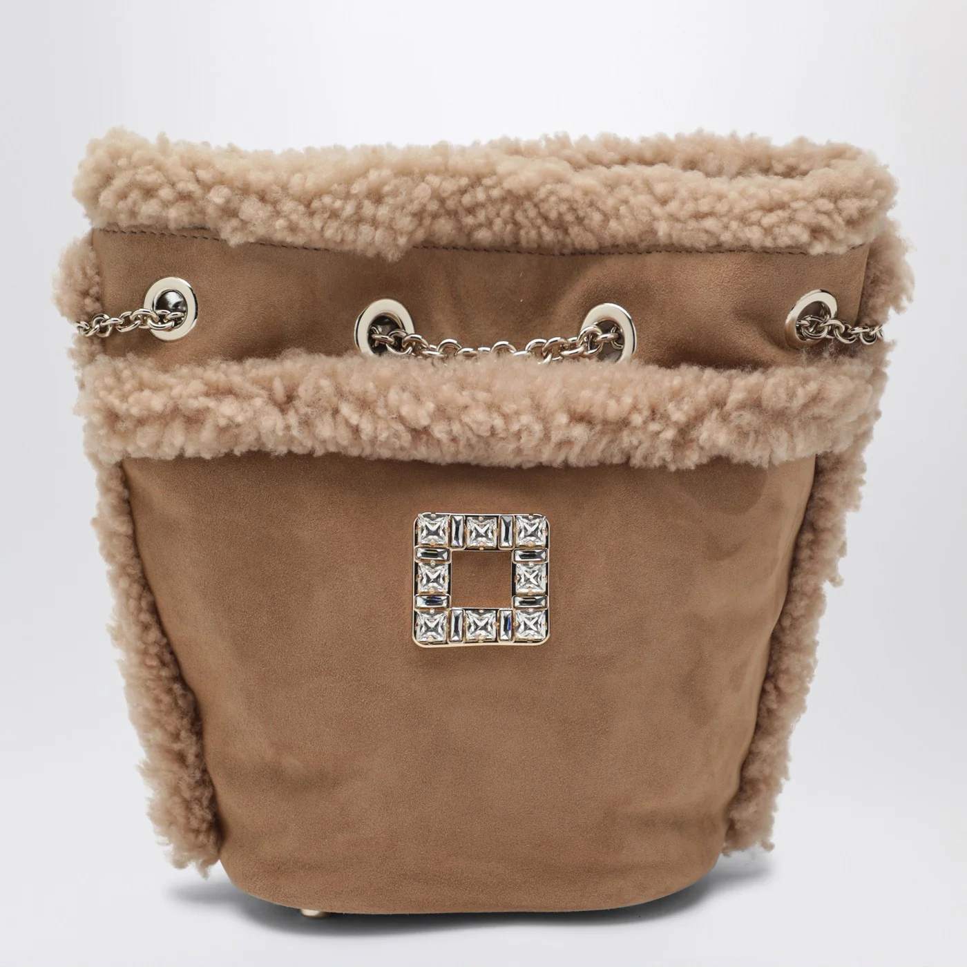 ROGER VIVIER Très Vivier backpack in suede and shearling