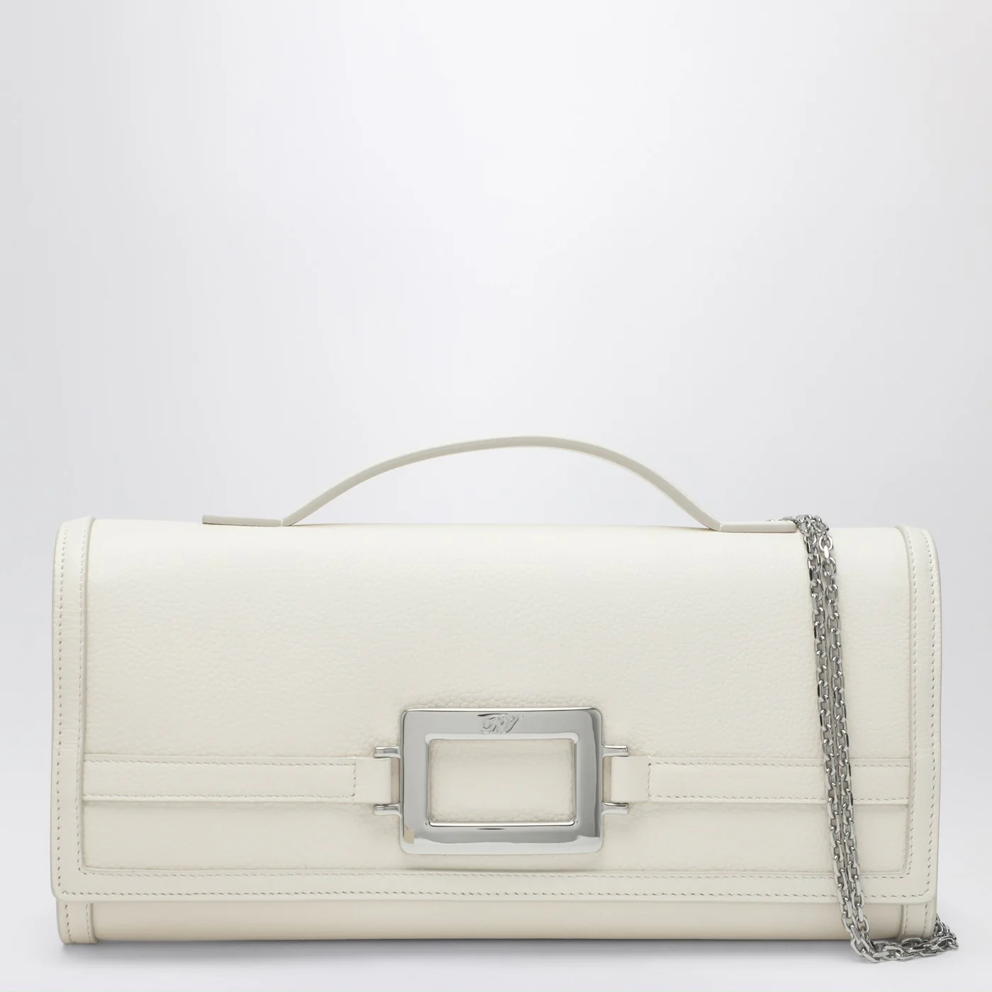 ROGER VIVIER Belle Vivier Clutch white