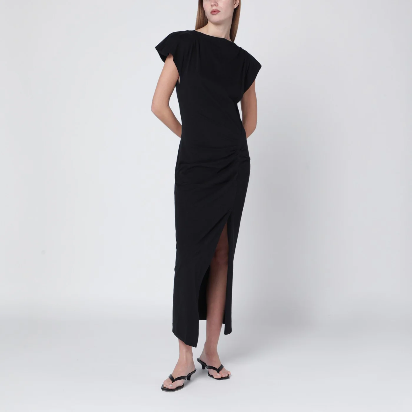 ISABEL MARANT Long black Nadela jersey dress