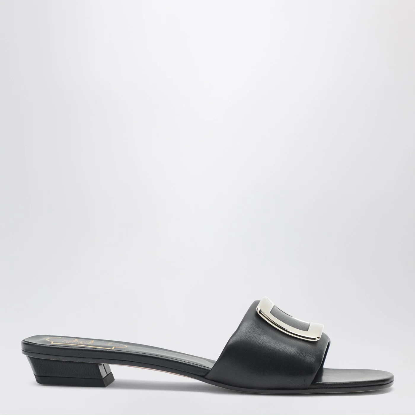 ROGER VIVIER Square buckle leather slides