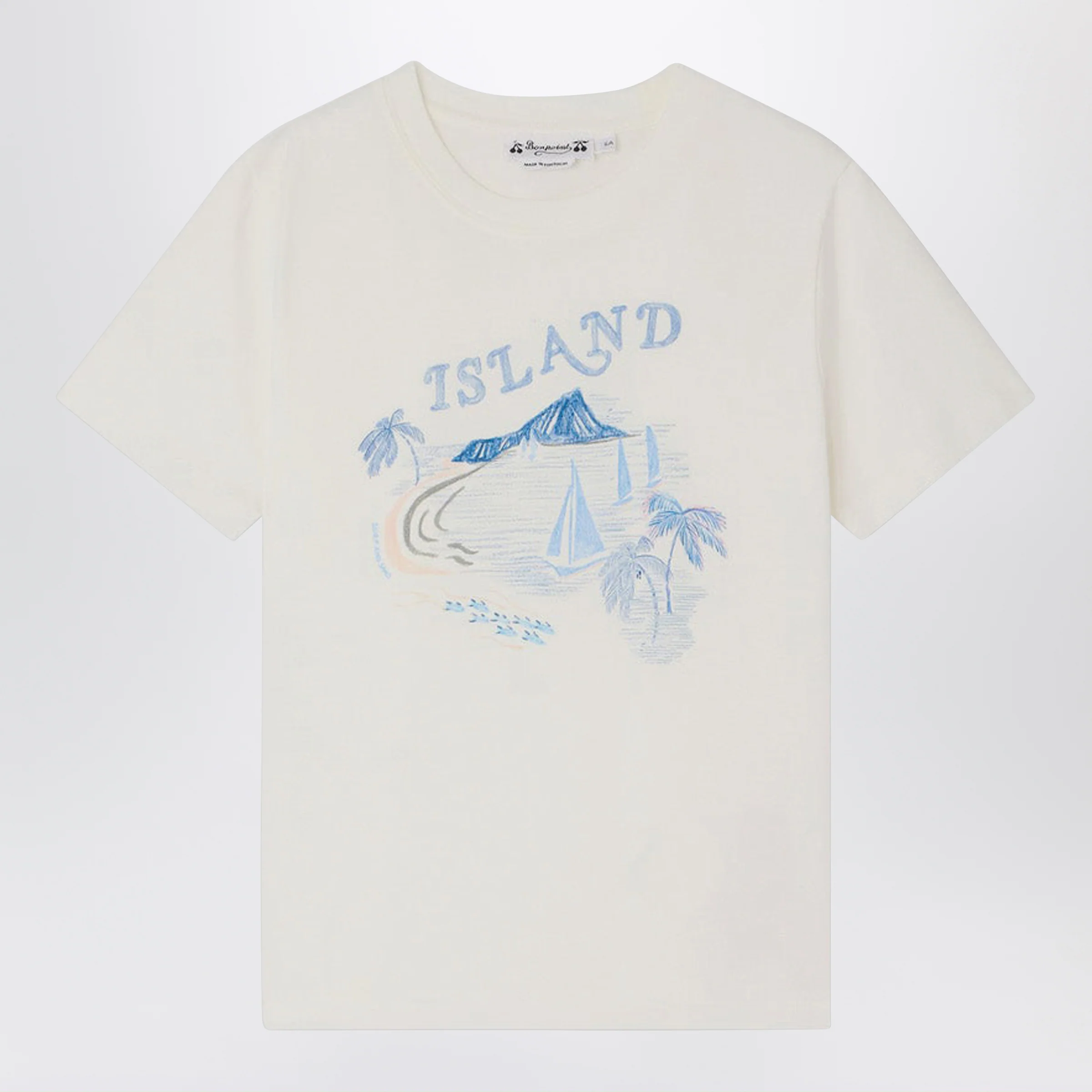 Bonpoint Thibald white T-shirt with island print