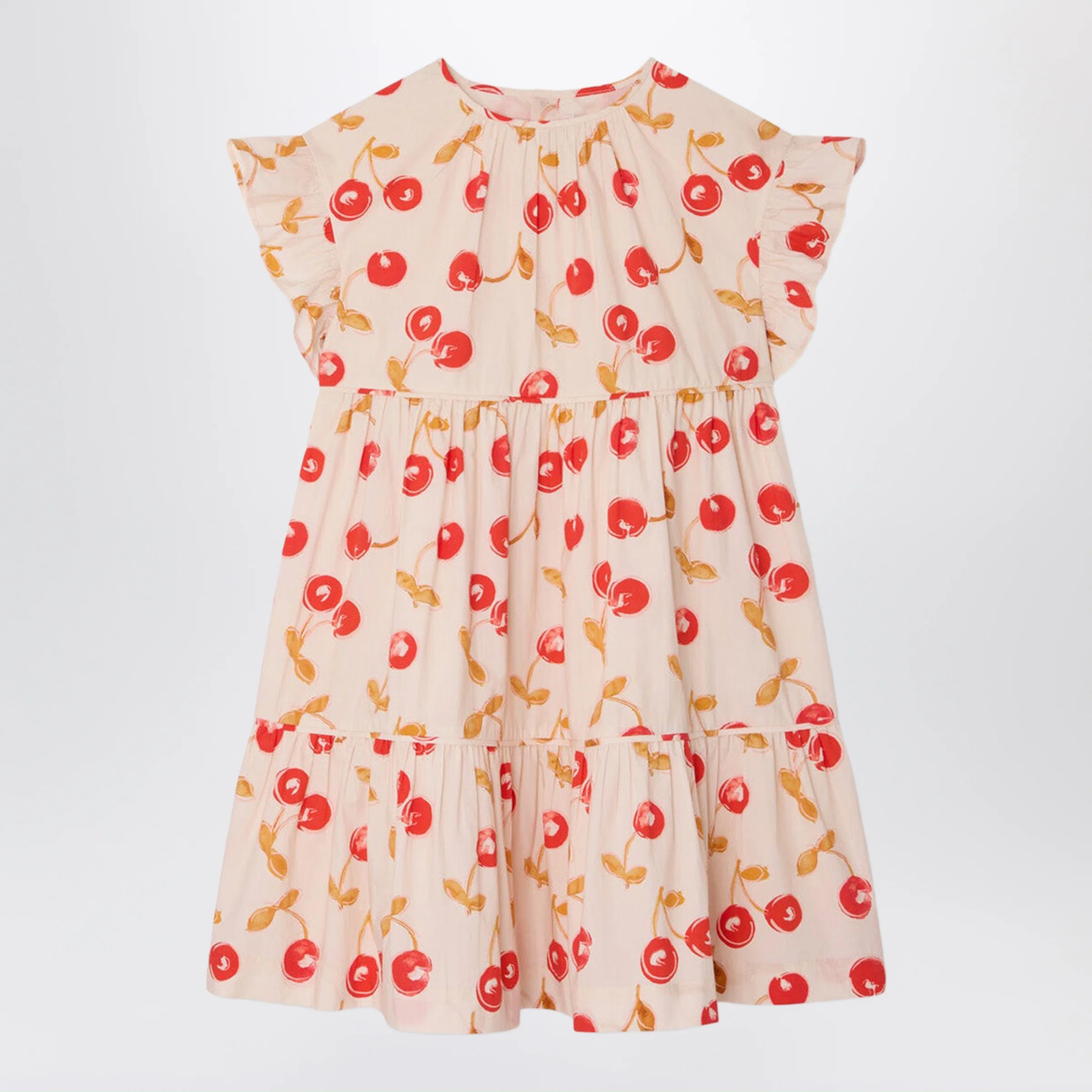 Bonpoint Leontine écru dress with ruffles