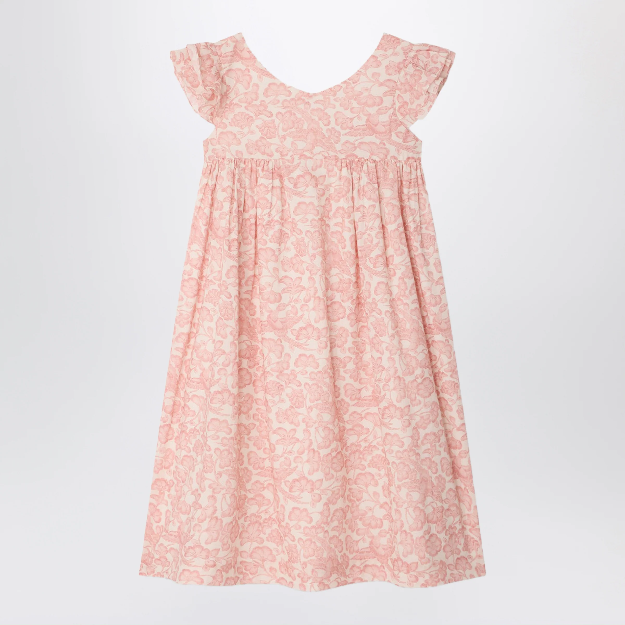 Bonpoint Galantine pink voile dress with floral print