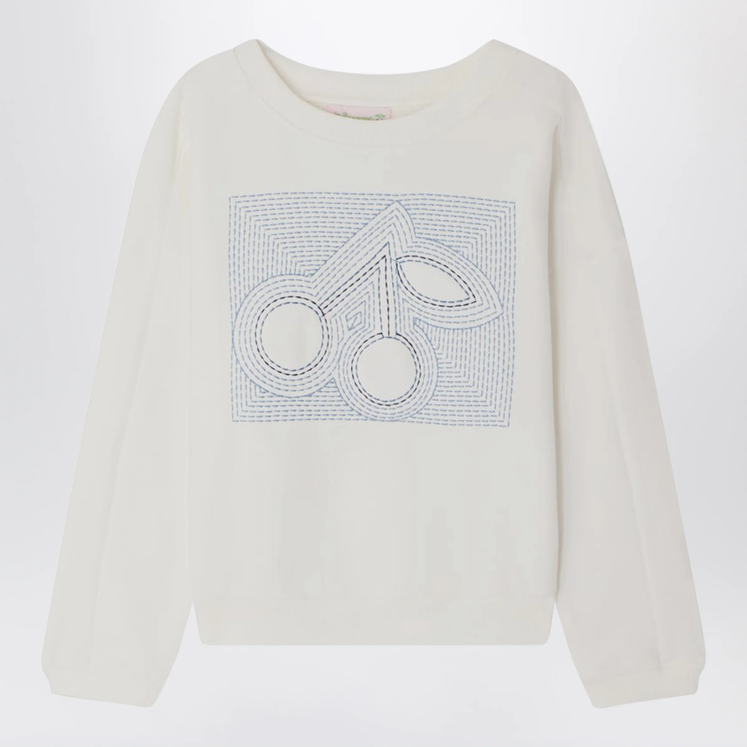 Bonpoint Gena white sweatshirt with embroidered cherries
