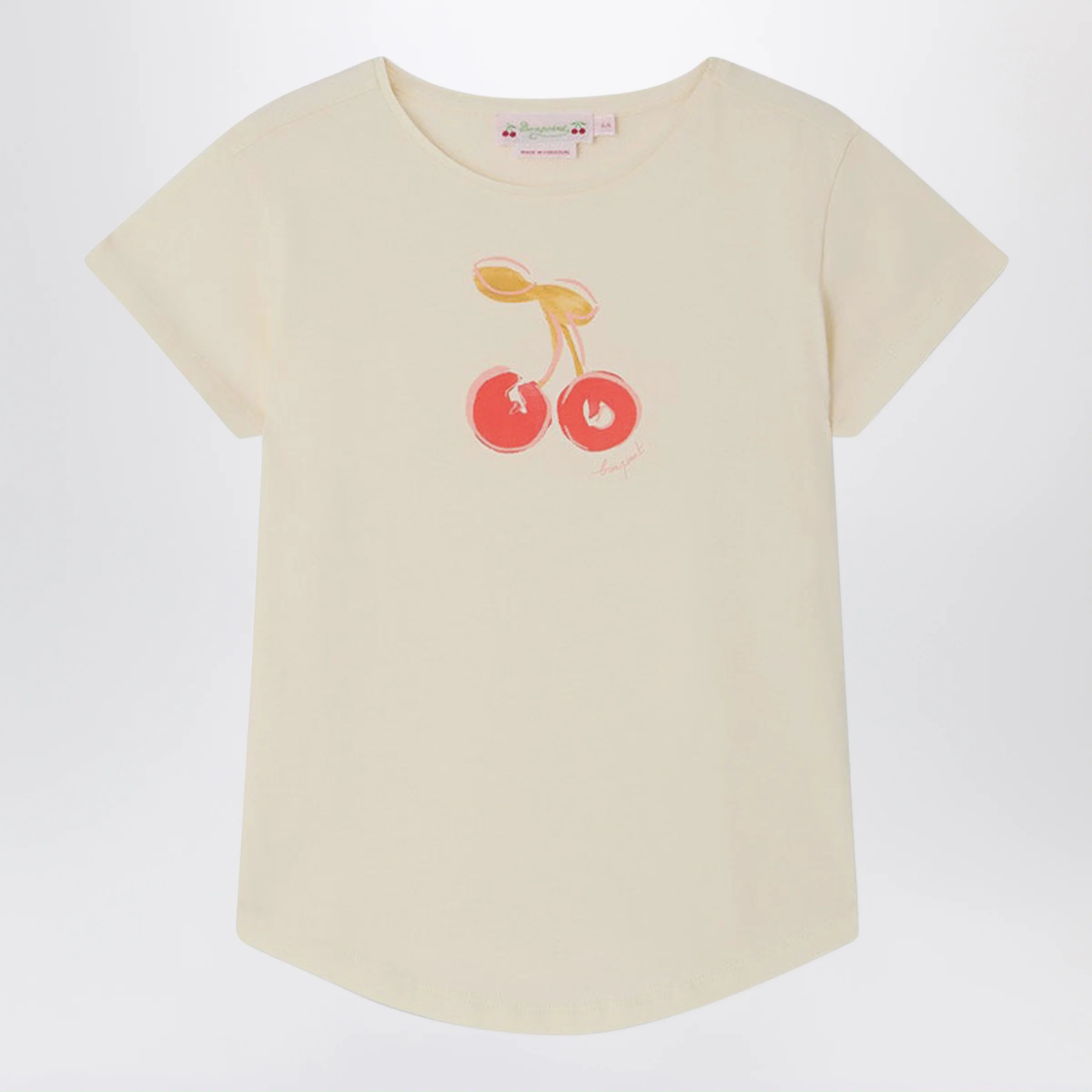Bonpoint Aada écru T-shirt with cherry print