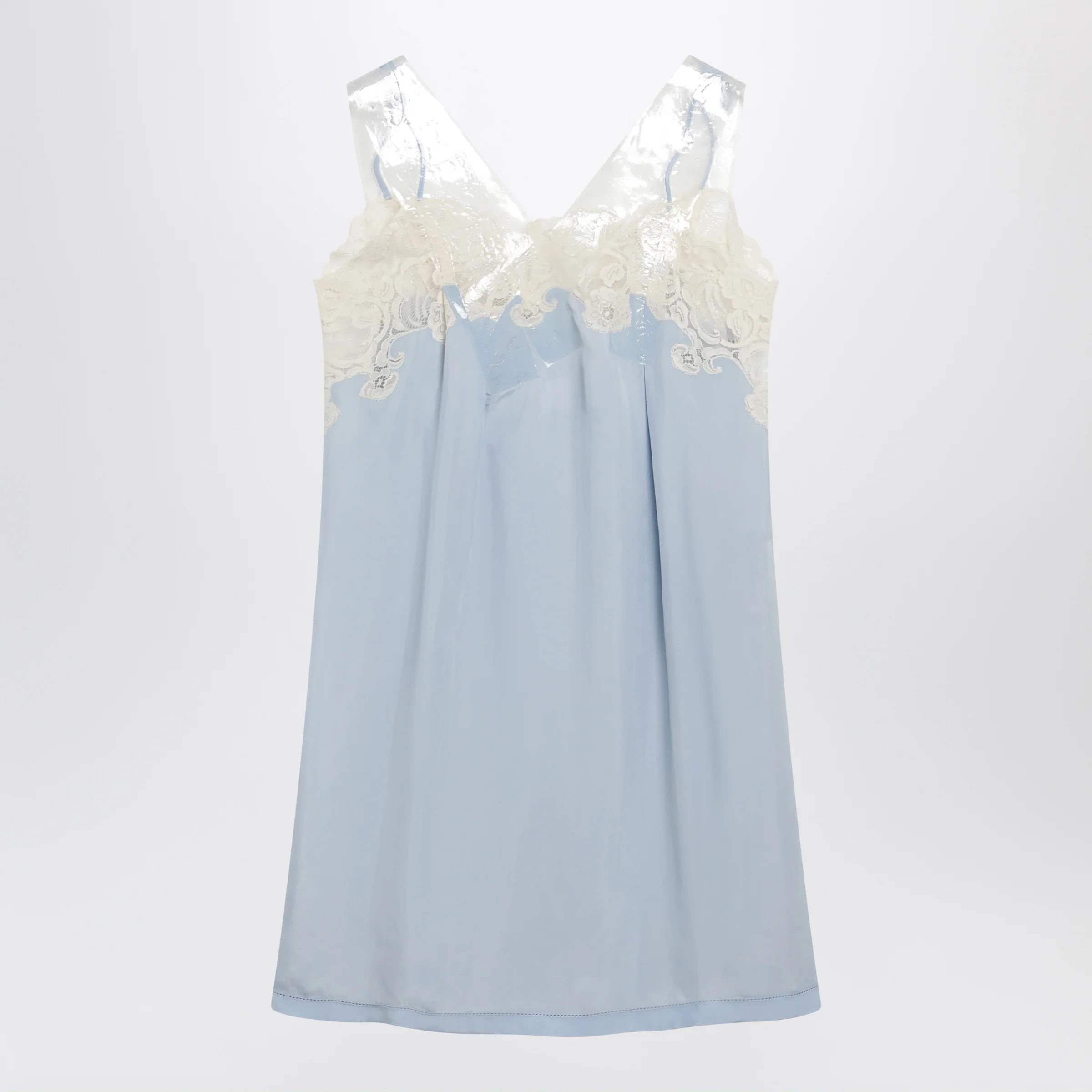 Maison Margiela Taped slip dress in cupro light blue