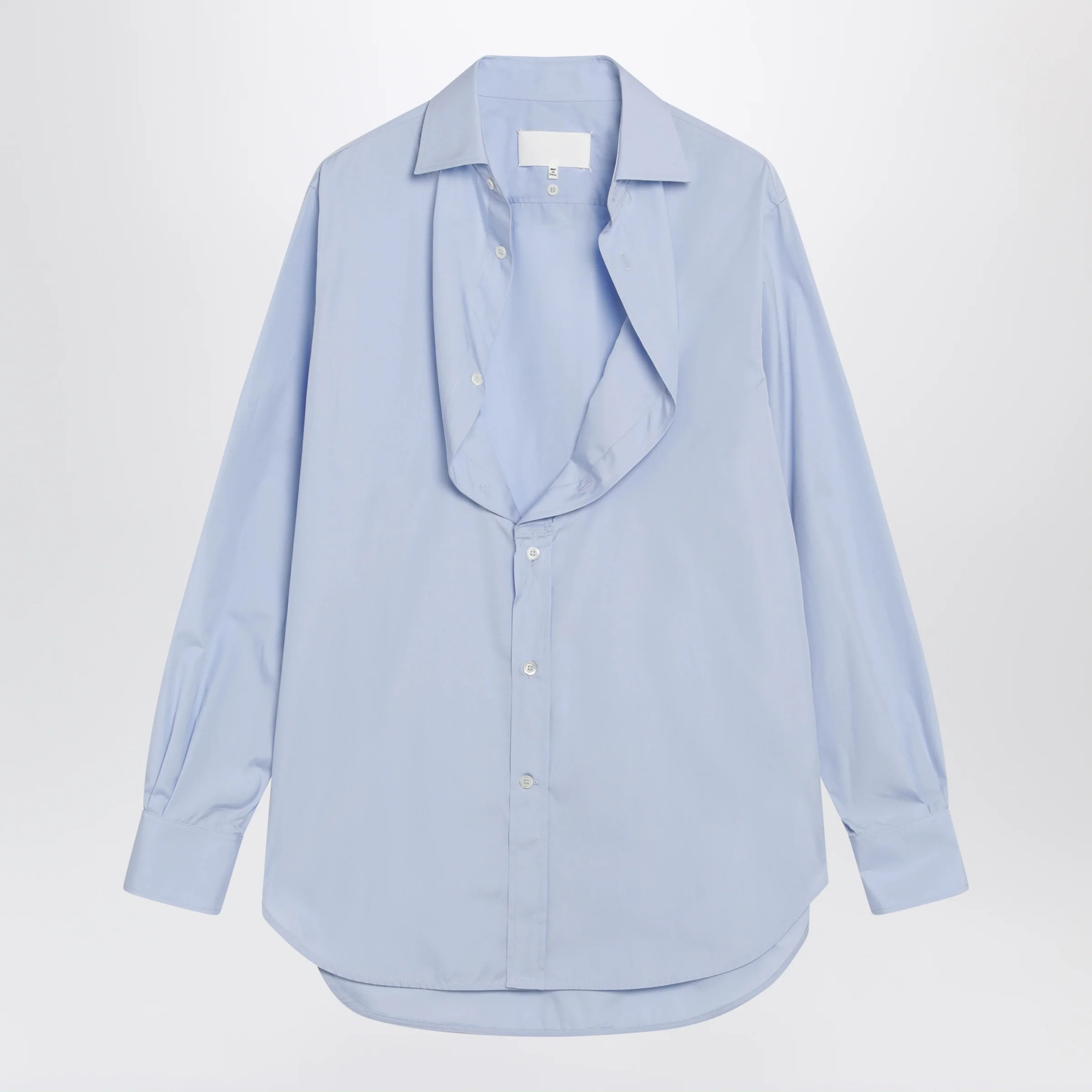 Maison Margiela Light blue blouse with folded collar