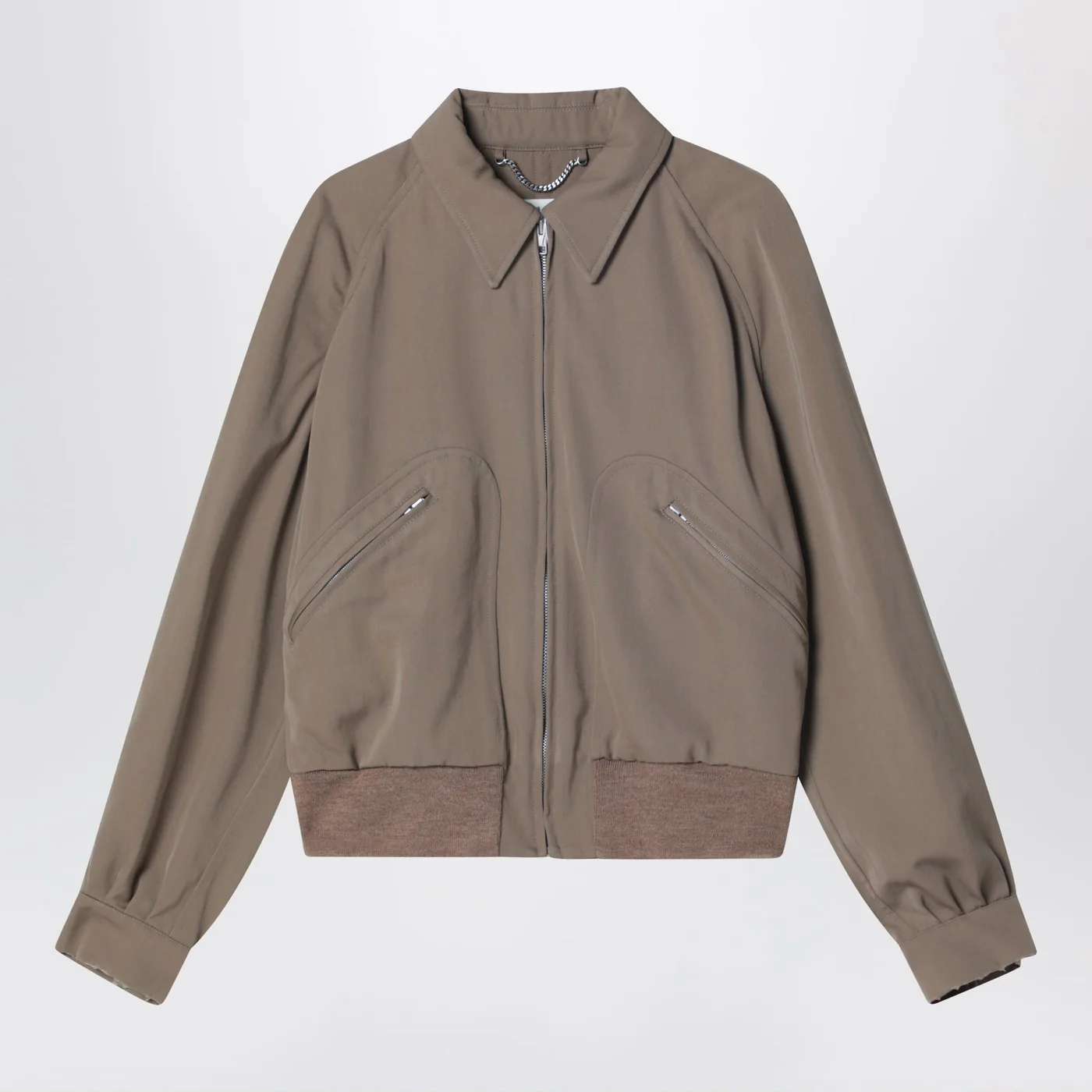 Maison Margiela Beige virgin wool zip-up jacket