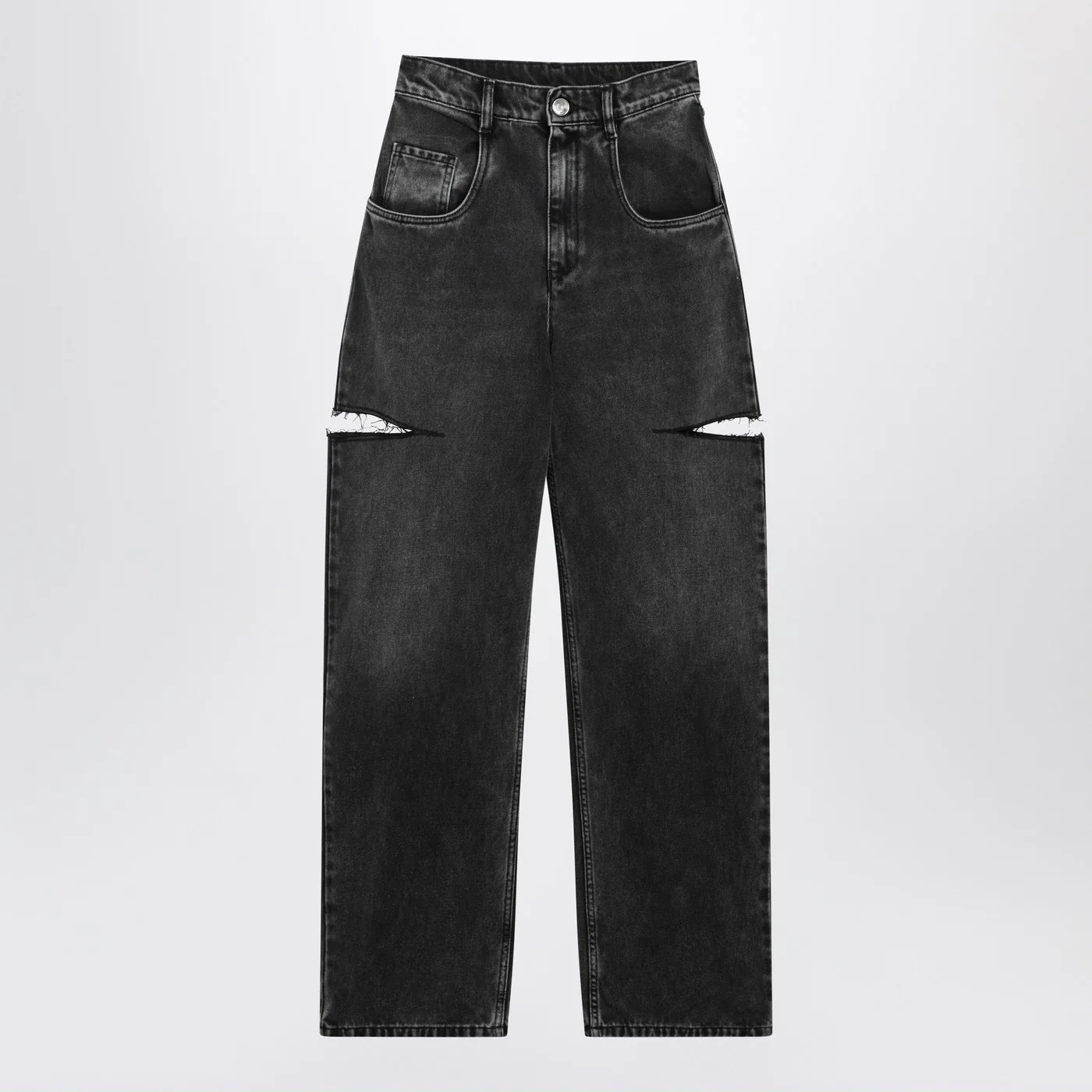 Maison Margiela Washed black jeans with side rips