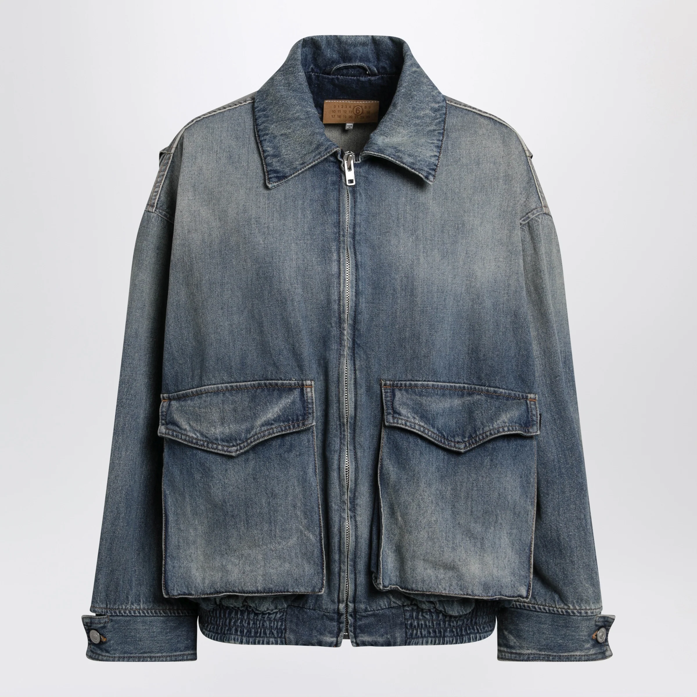 MM6 Maison Margiela Blue denim jacket with flap pockets