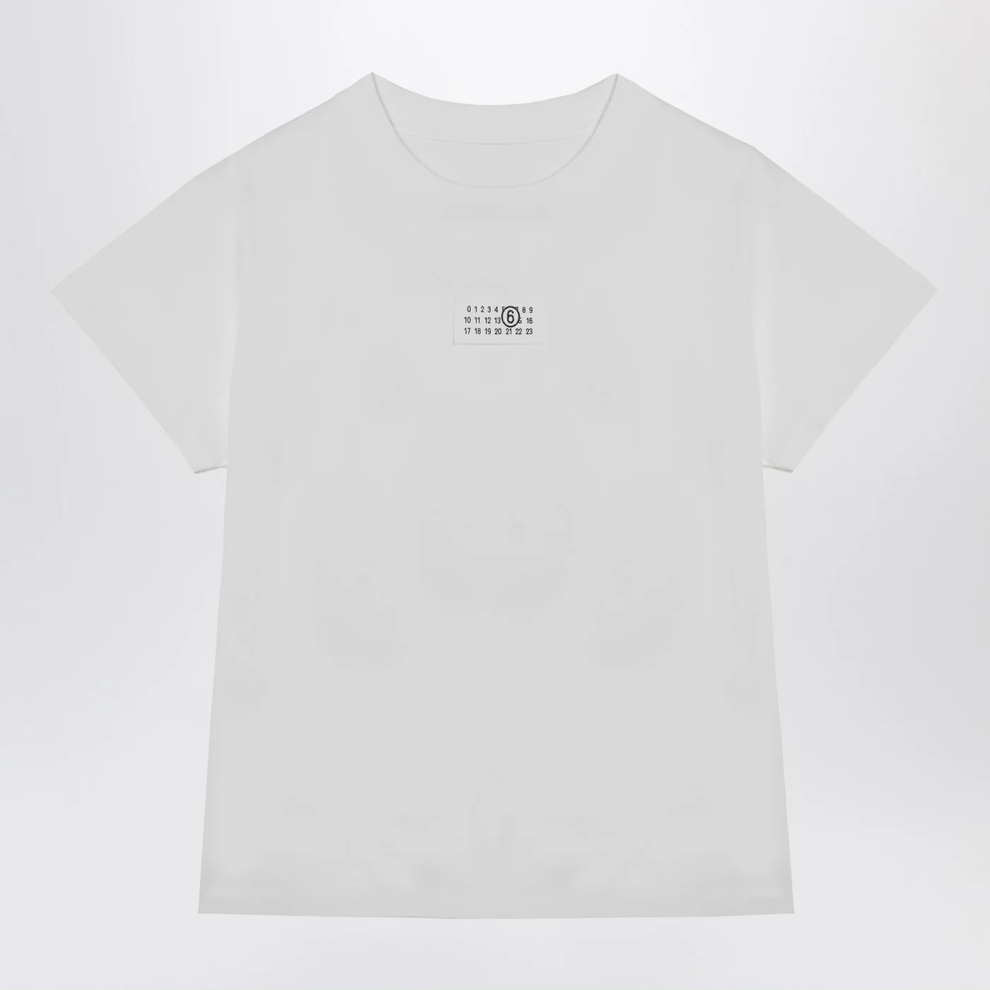 MM6 Maison Margiela White T-shirt with Numeric Signature patch