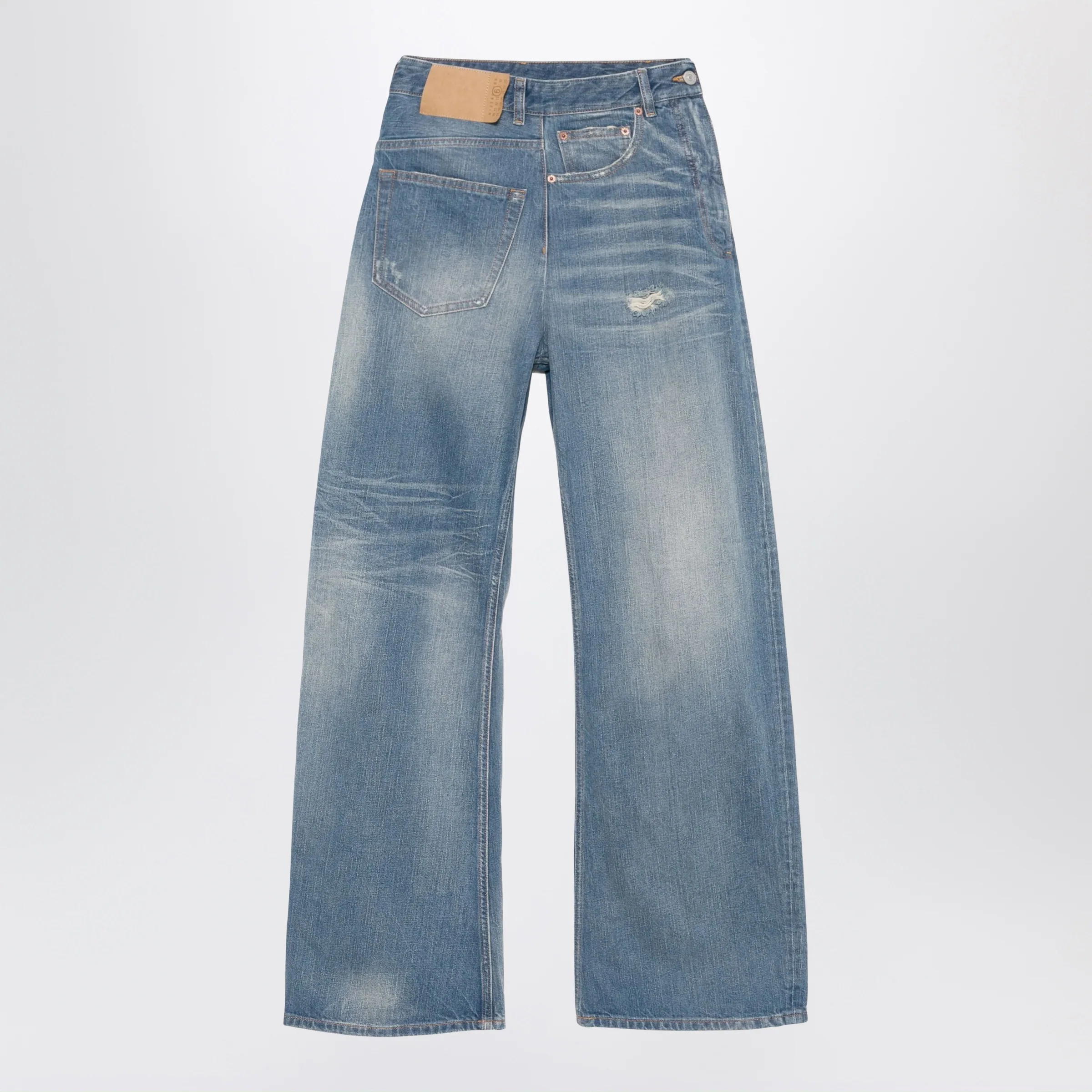 MM6 Maison Margiela Wide leg twist jeans blue
