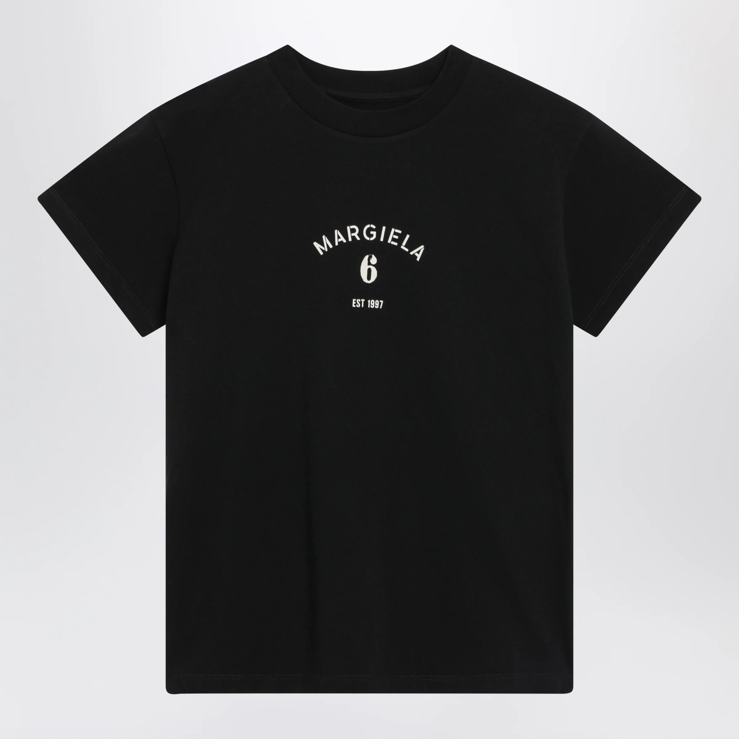 MM6 Maison Margiela Black T-shirt with logo print