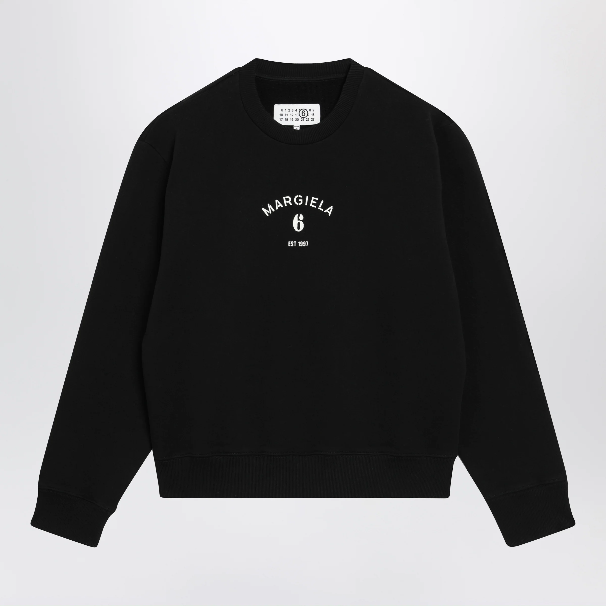 MM6 Maison Margiela Numeric signature crewneck sweatshirt in black cotton