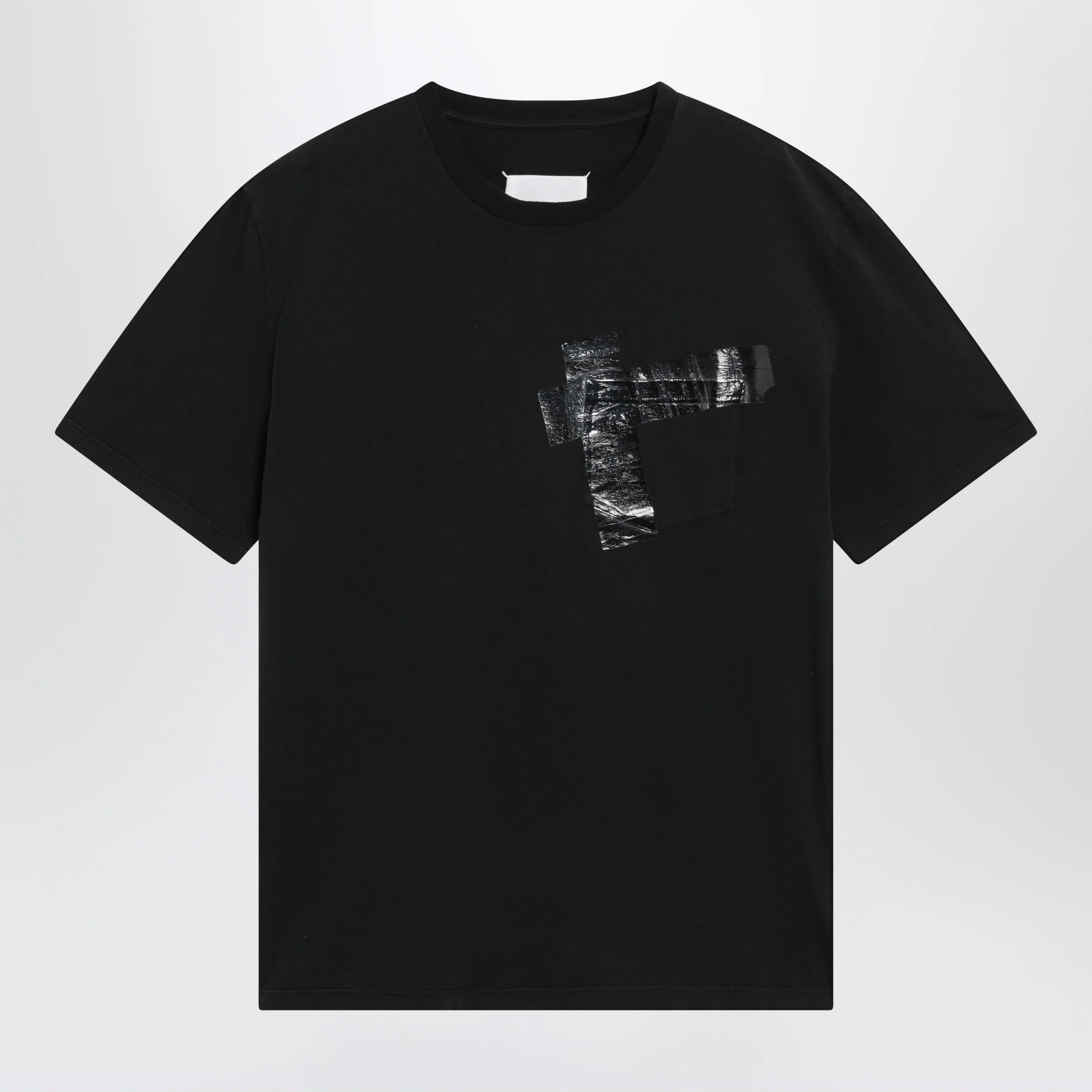 Maison Margiela Taped cotton jersey T-shirt in black