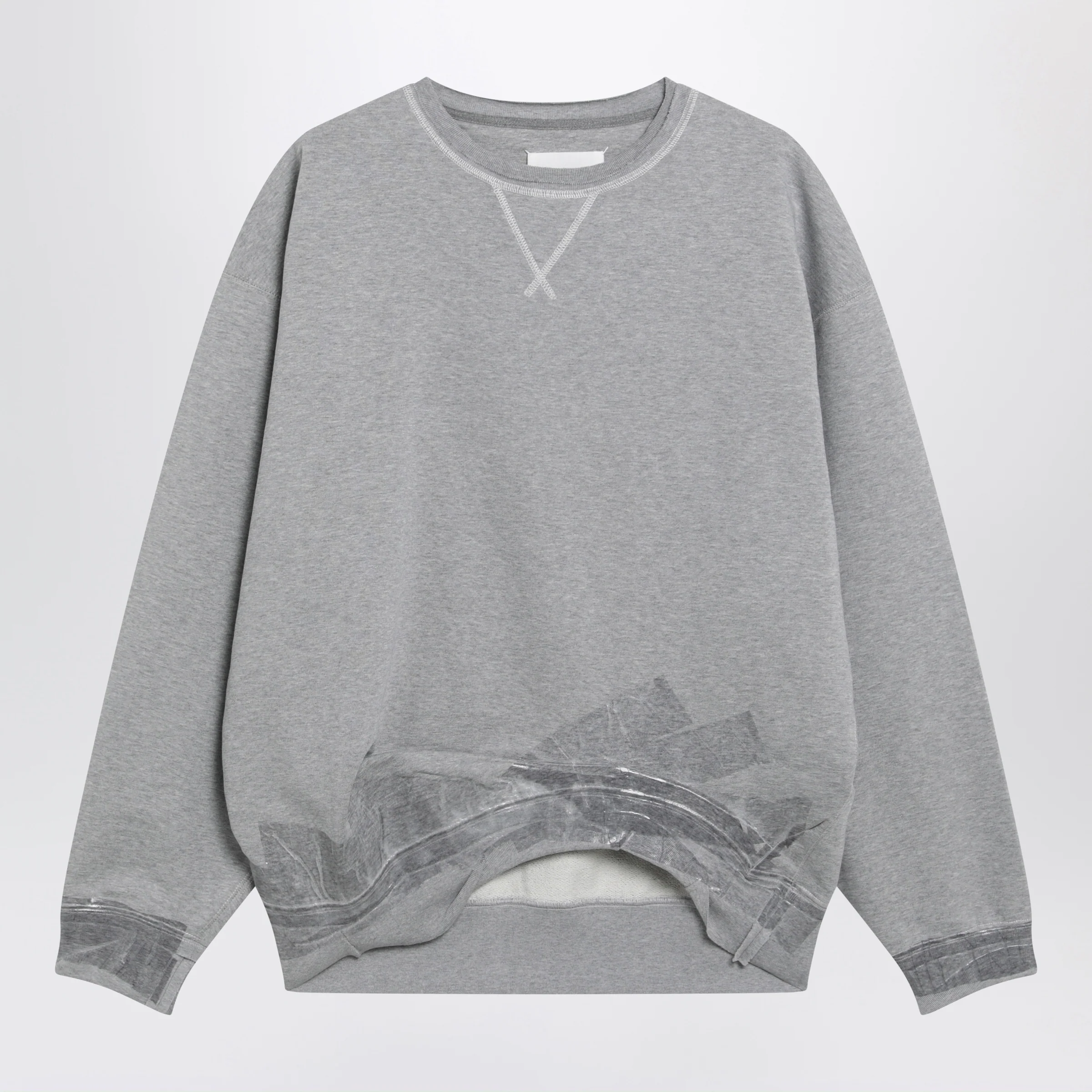 Maison Margiela Taped cotton jersey sweatshirt in grey