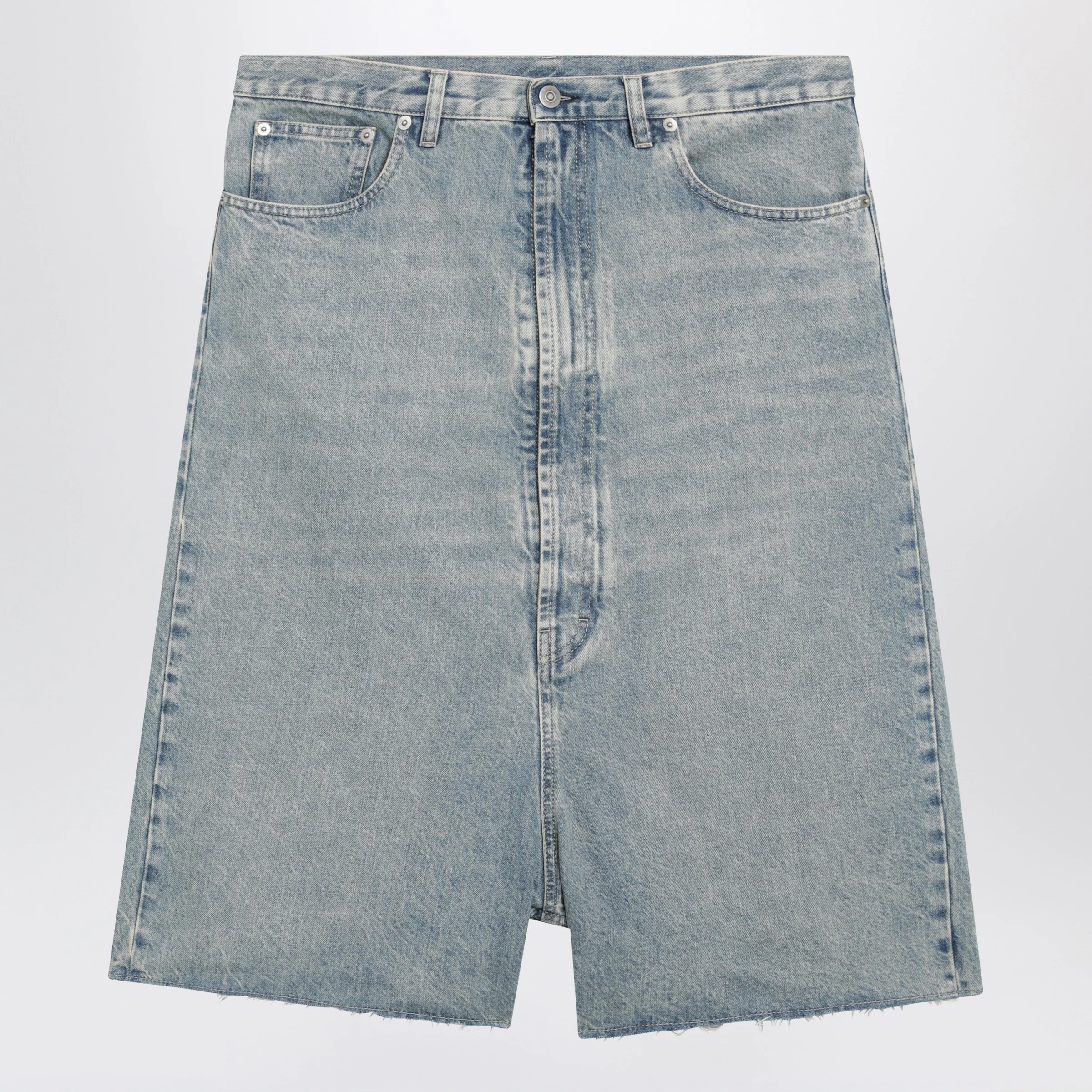 Maison Margiela Low-crotch denim bermuda shorts in ice blue