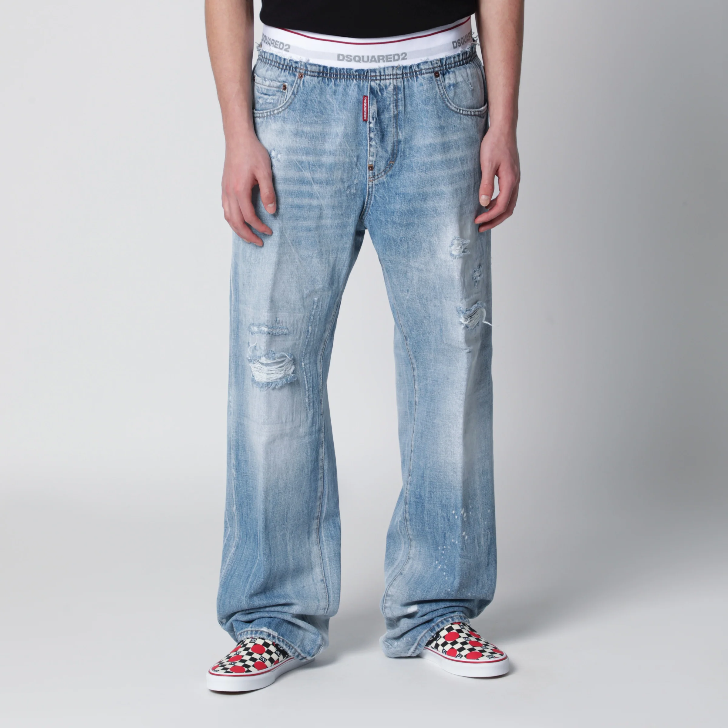 Dsquared2 Light-wash blue denim jogger jeans