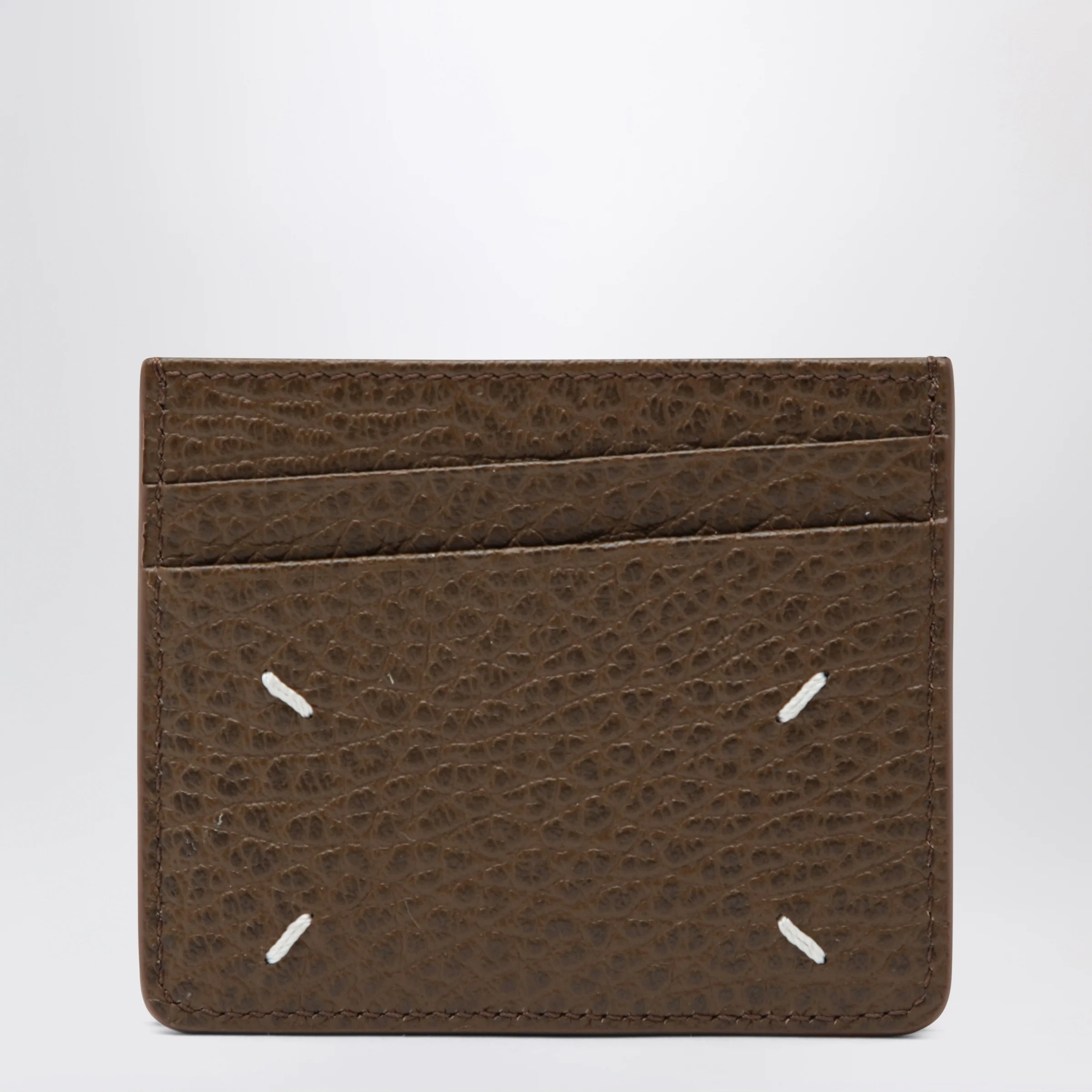Maison Margiela Brown Four Stitches calfskin card holder