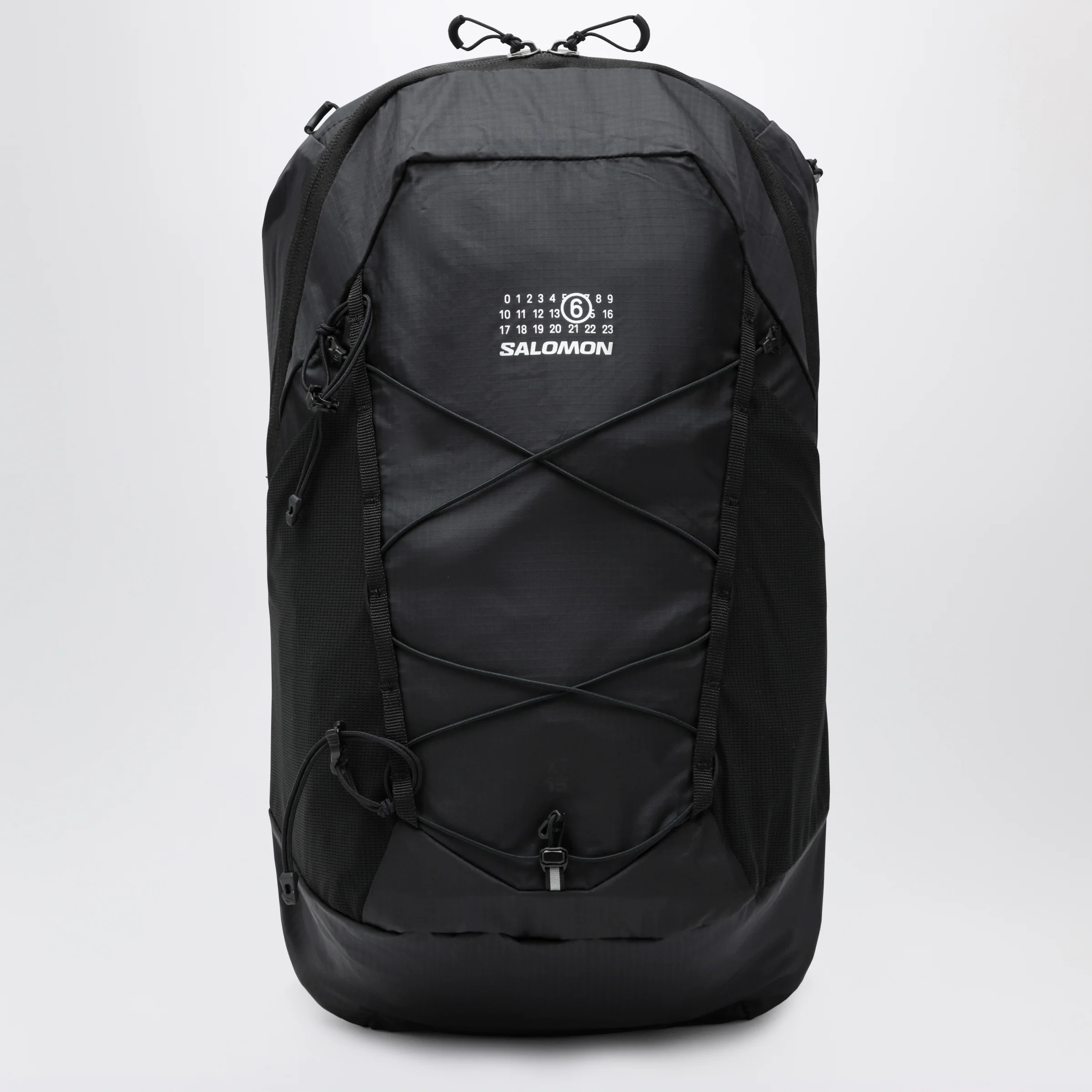 MM6 Maison Margiela XT-15 technical nylon backpack in black and white