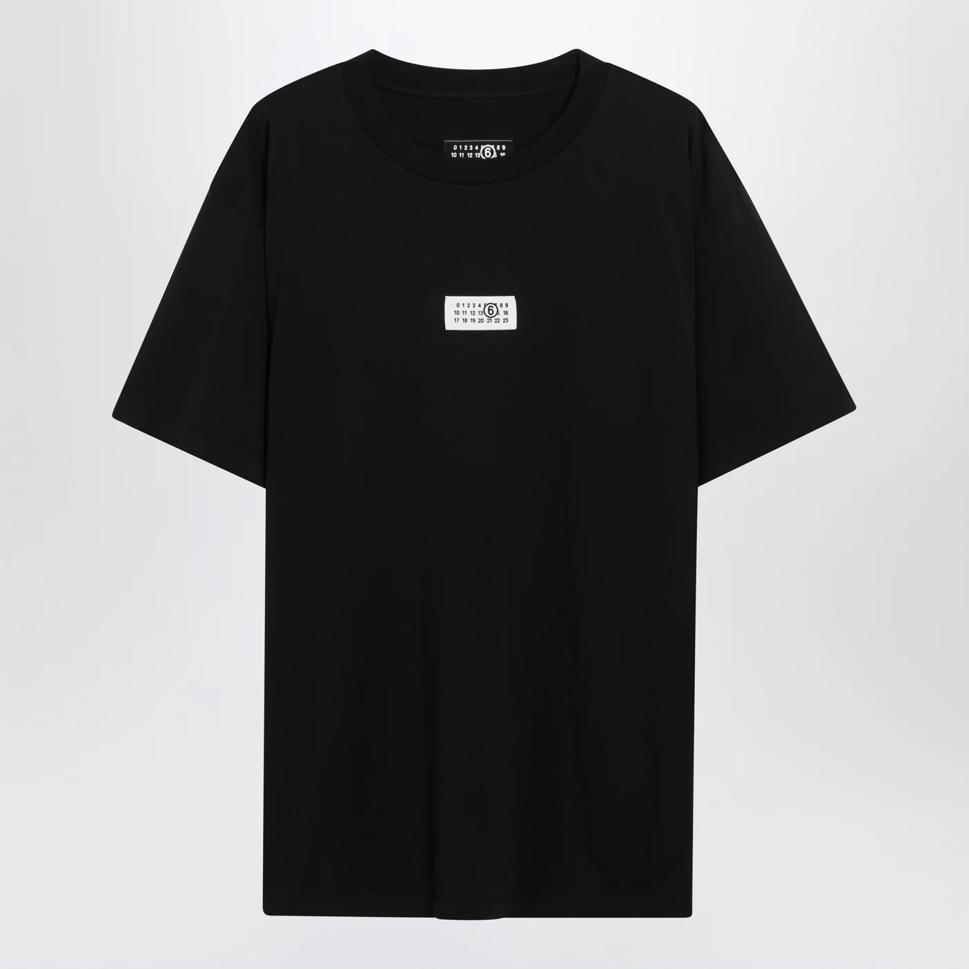 MM6 Maison Margiela Black T-shirt with Numeric Signature patch